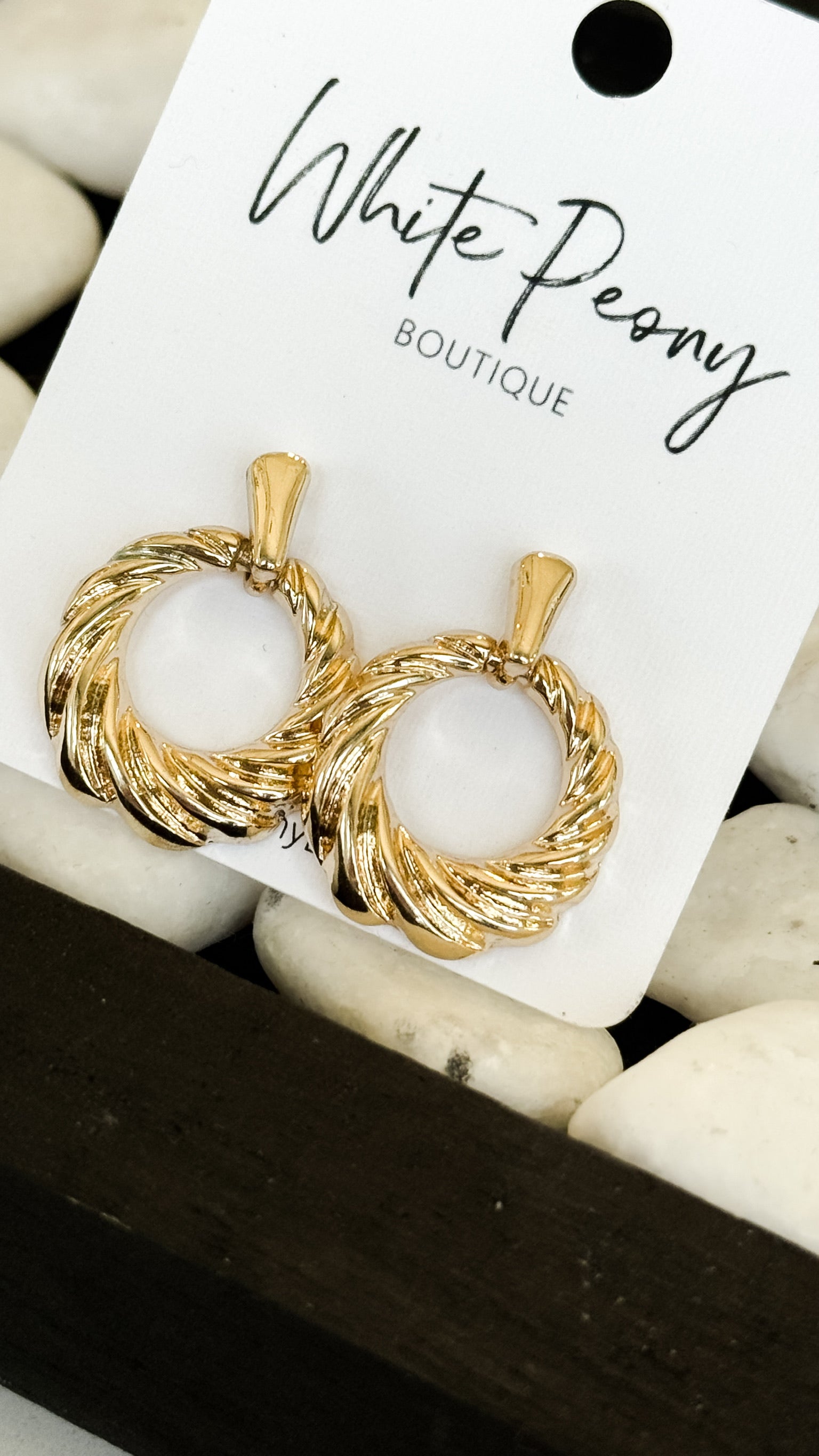 Open Wave Circle Post Earrings *Final Sale*