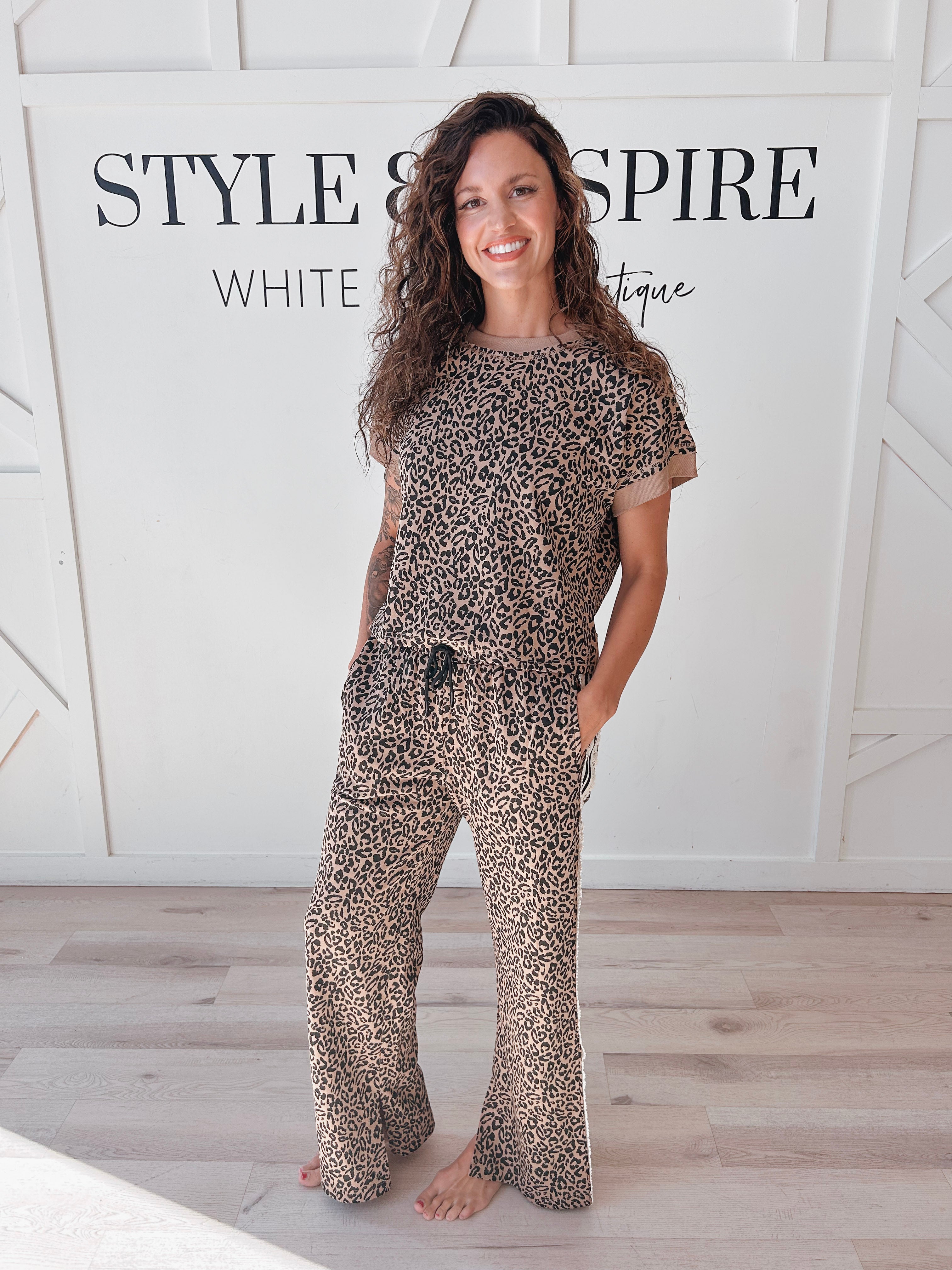 Jocelyn  Short Sleeve Leopard Top