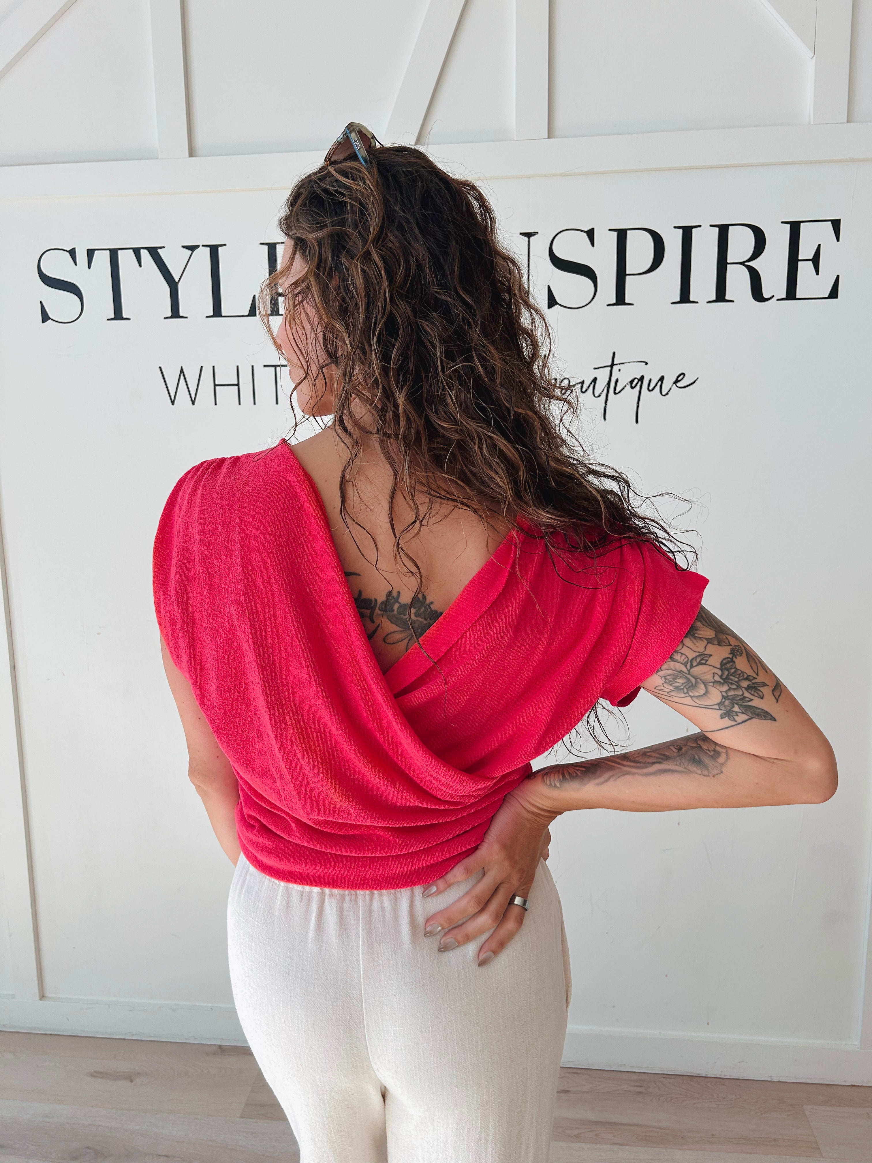 The Elise Open Back Crossover Top