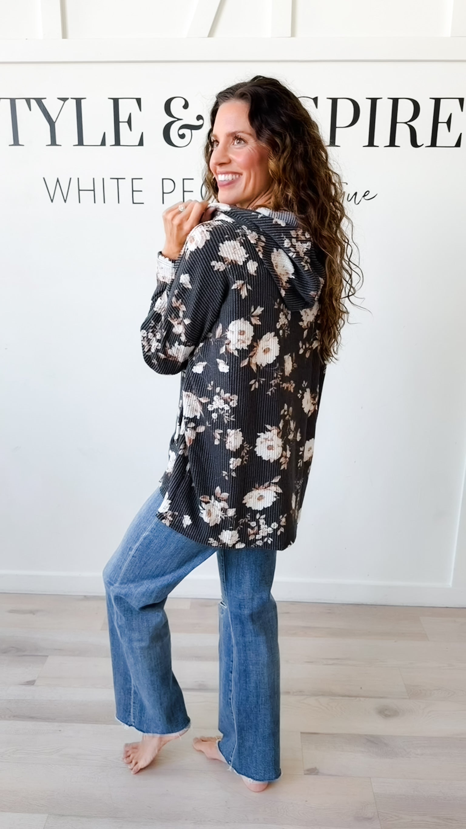 Rebecca Floral Ribbed Top