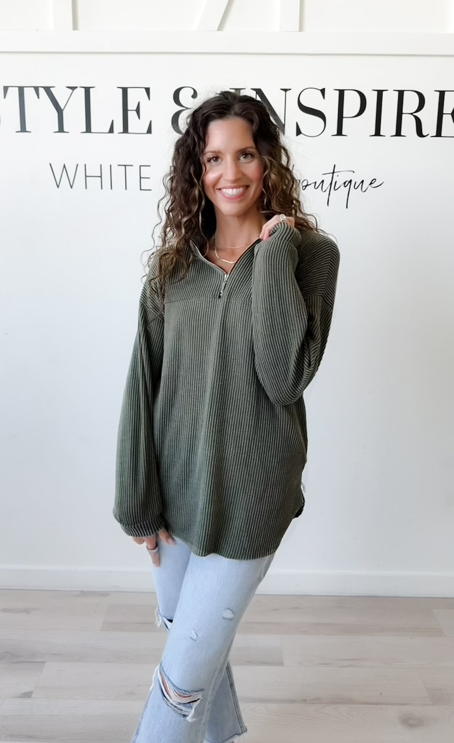 Carmen Half Zip Urban Ribbed Hoodie