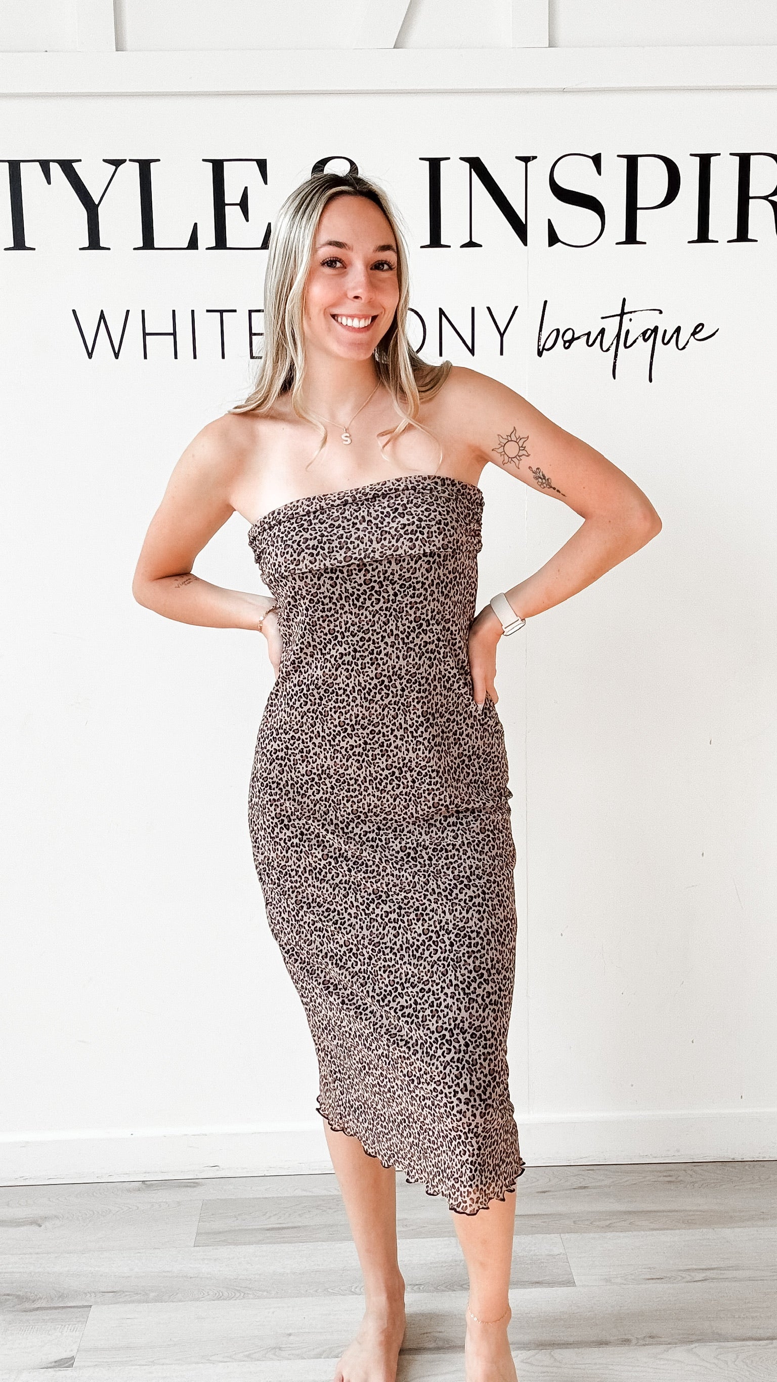 Chelsea Leopard Print Tube Dress