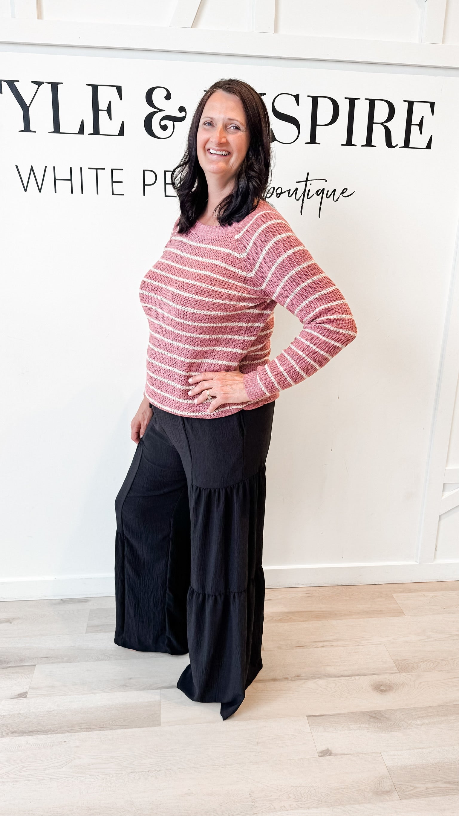 Libby Mini Waffle Striped Sweater