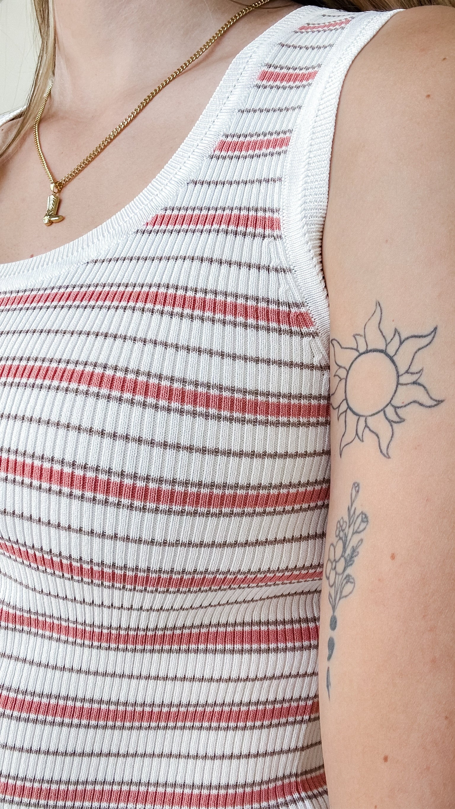 Della Stripe Fitted Sweater Tank *FINAL SALE*