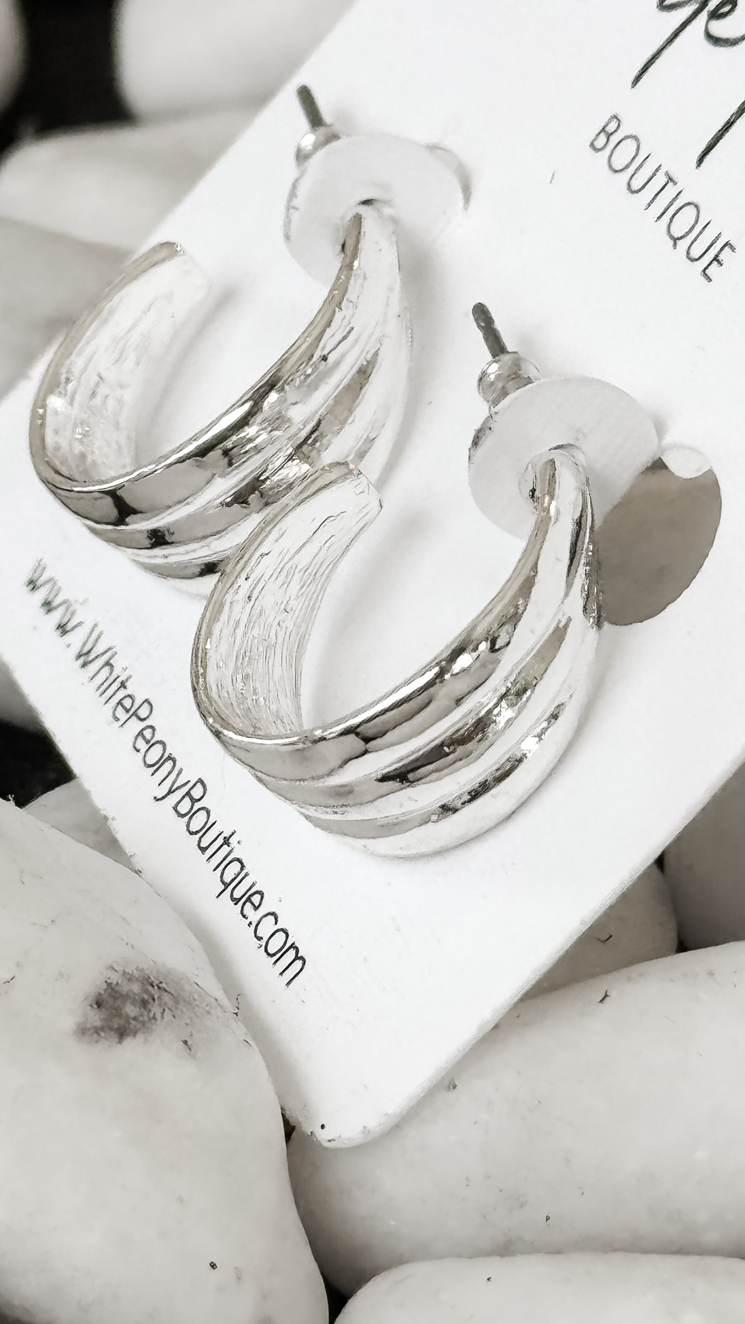 Triple Round Bevel Open Hoop Earrings *Final Sale*