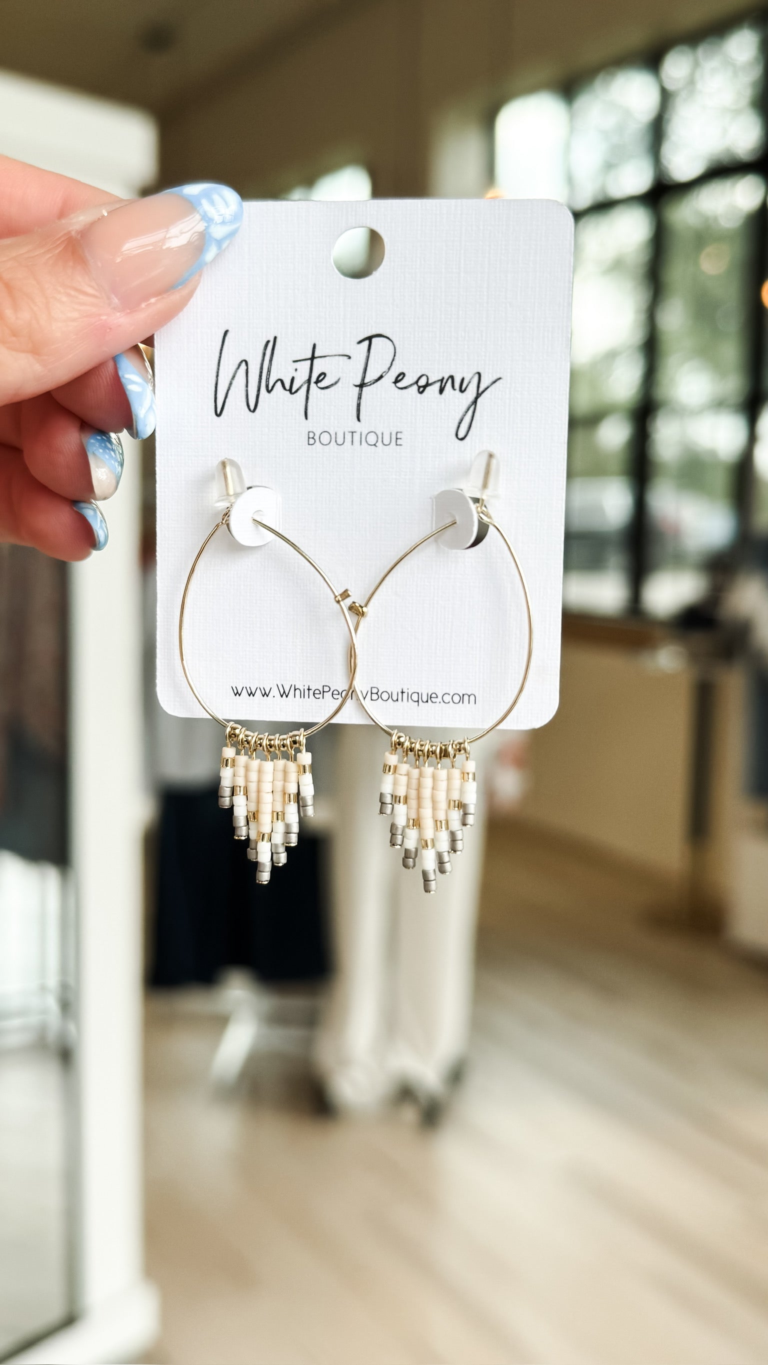 Fringe Bead Hoops. *Final Sale*