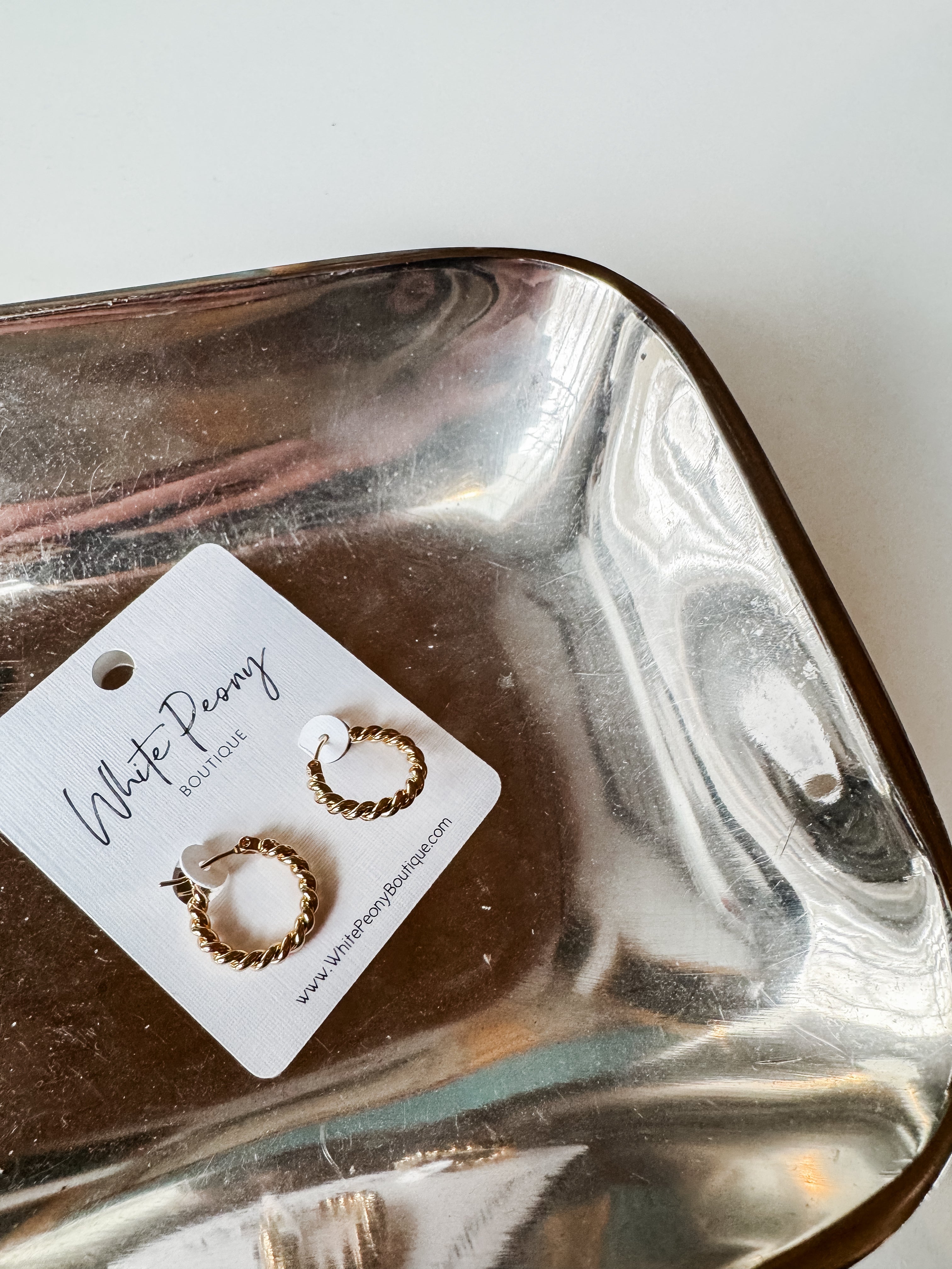 Twist Rope Pin Clasp Hoop Earrings. *Final Sale*