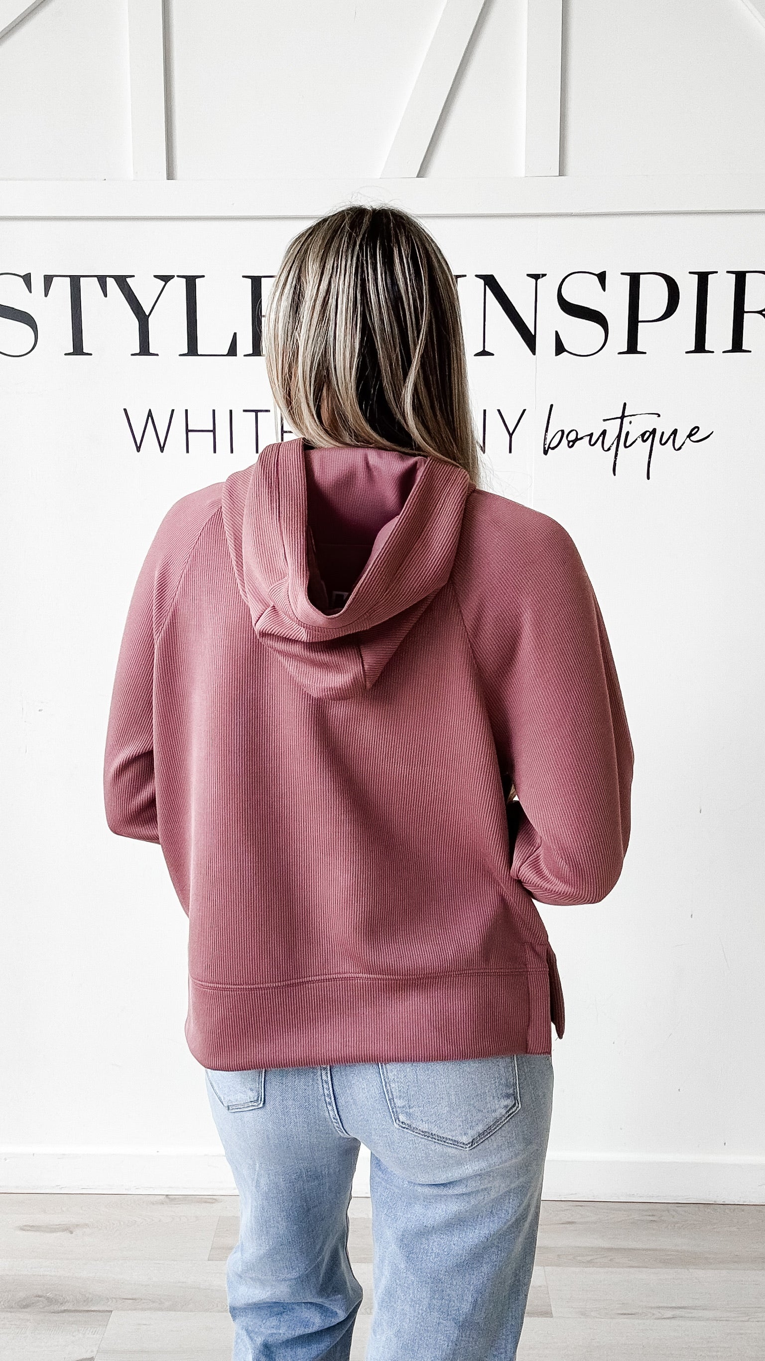 Carly Ribbed Side Vent Hoodie