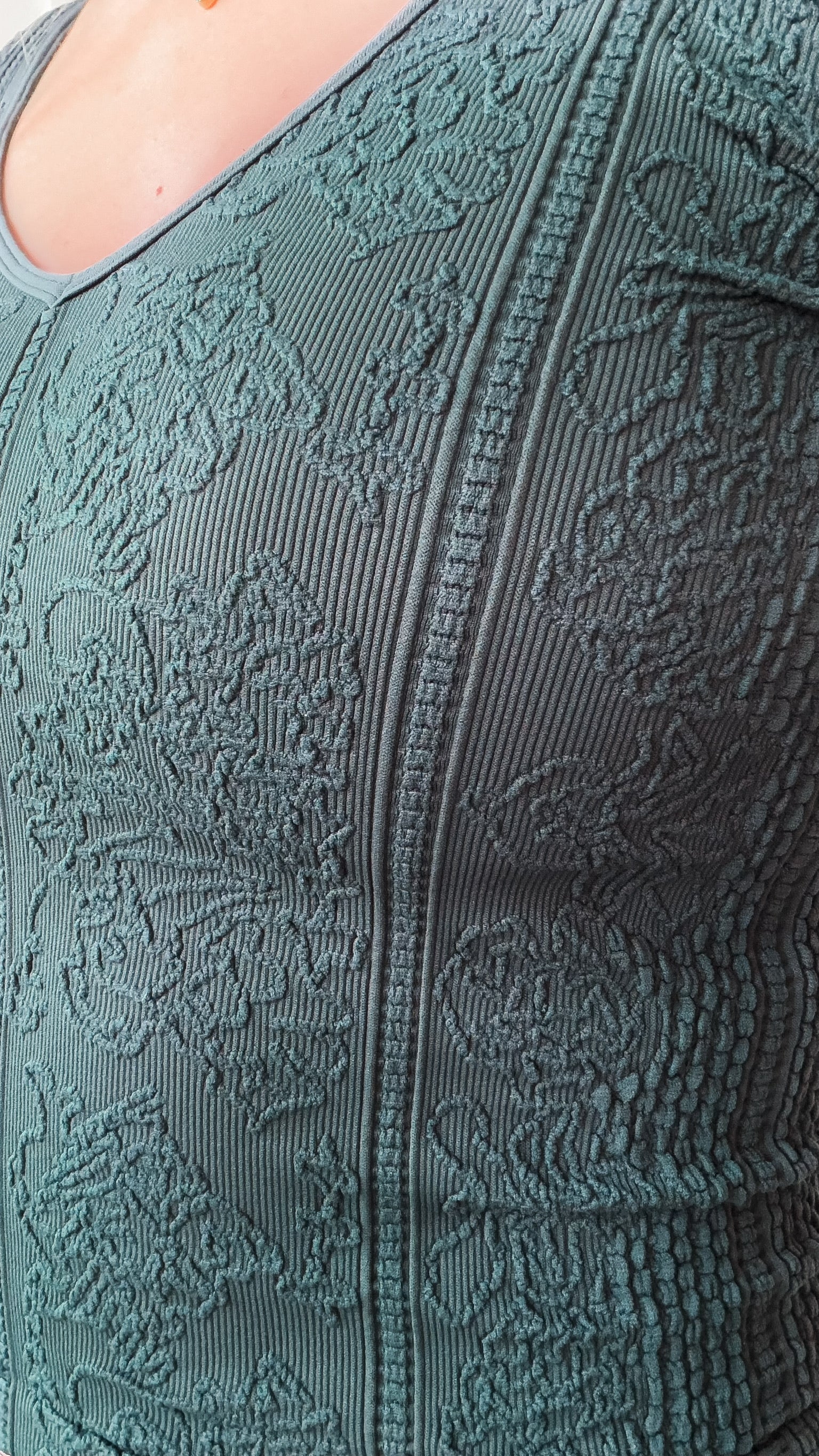 NikiBiki Lace Textured V-Neck Top