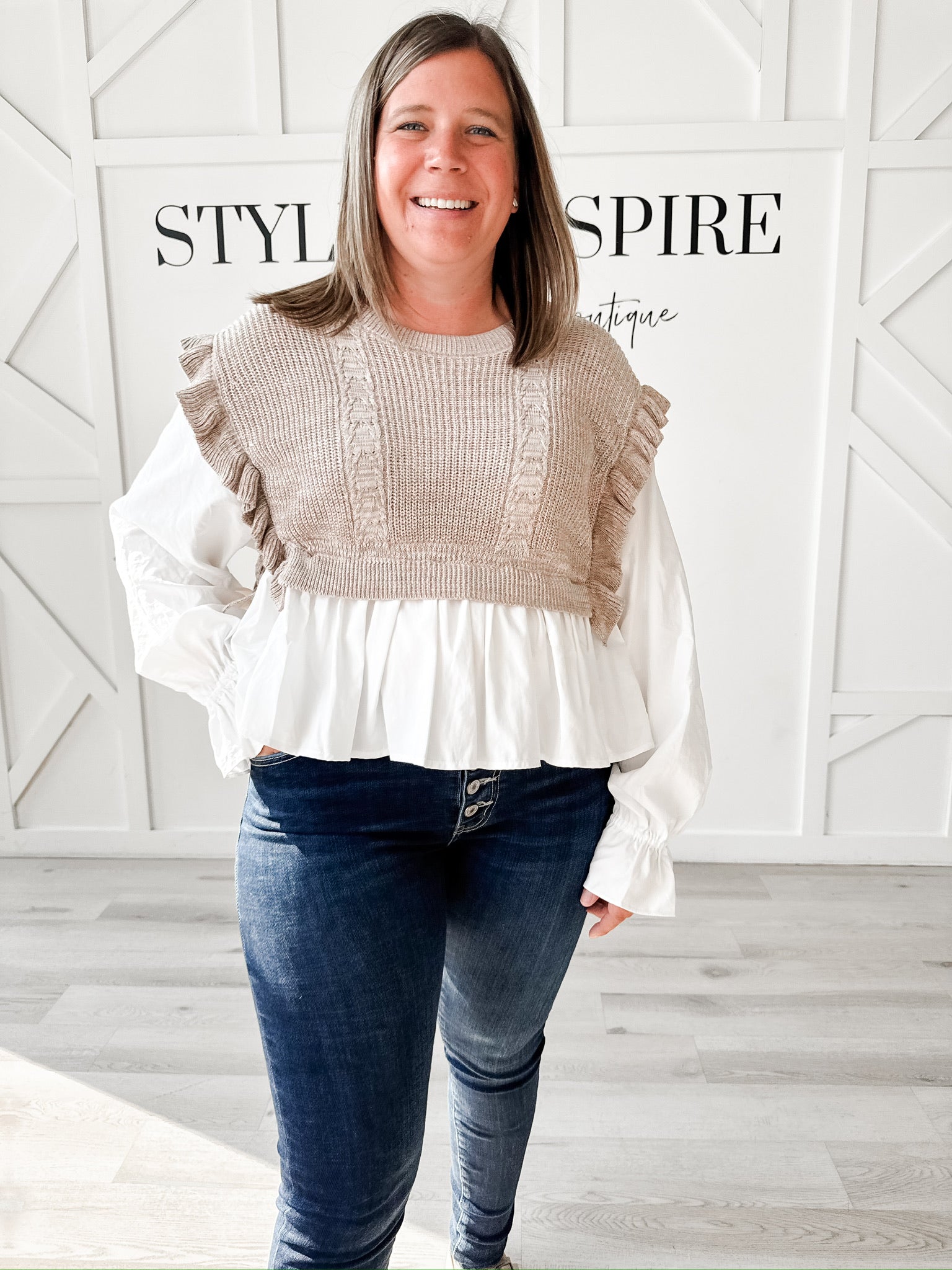 Quincy Knit Vest and Blouse