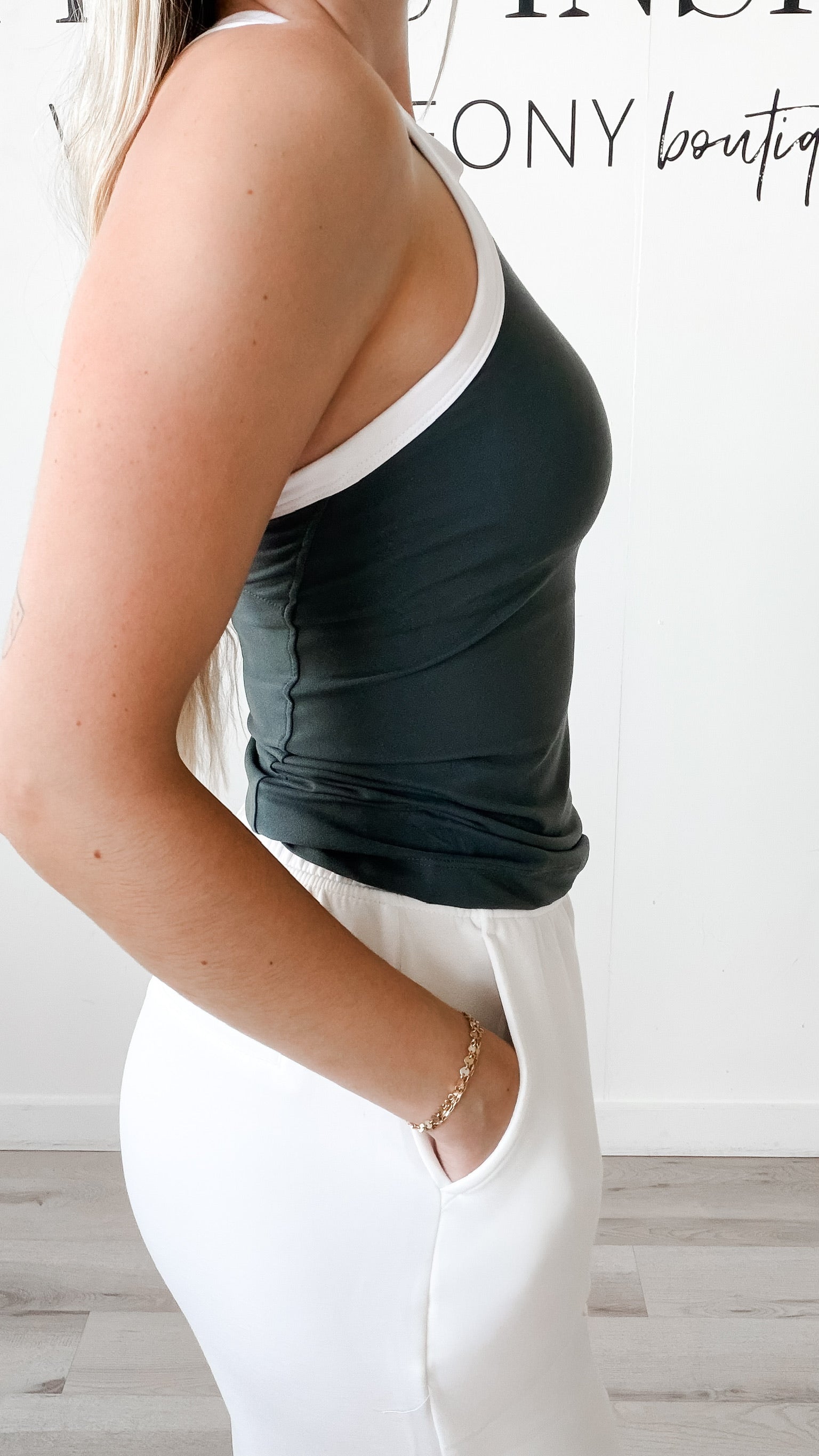 Jonna Contrast Racerback Tank
