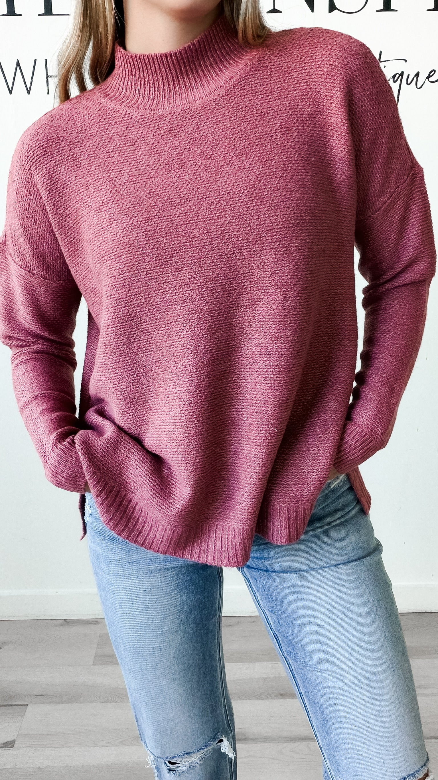 Carrigan Mock Neck Boxy Sweater