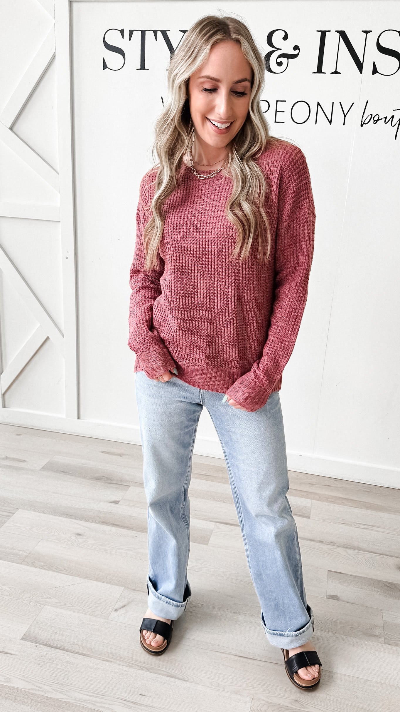 Mindy Waffle Sweater