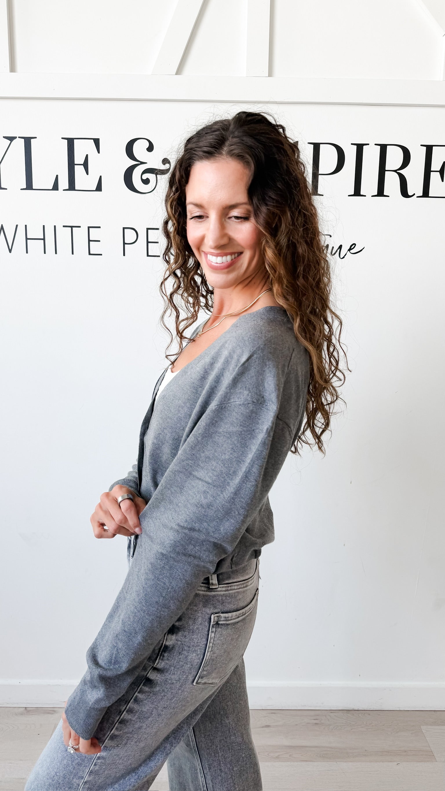 Mona Cropped V-Neck Cardigan