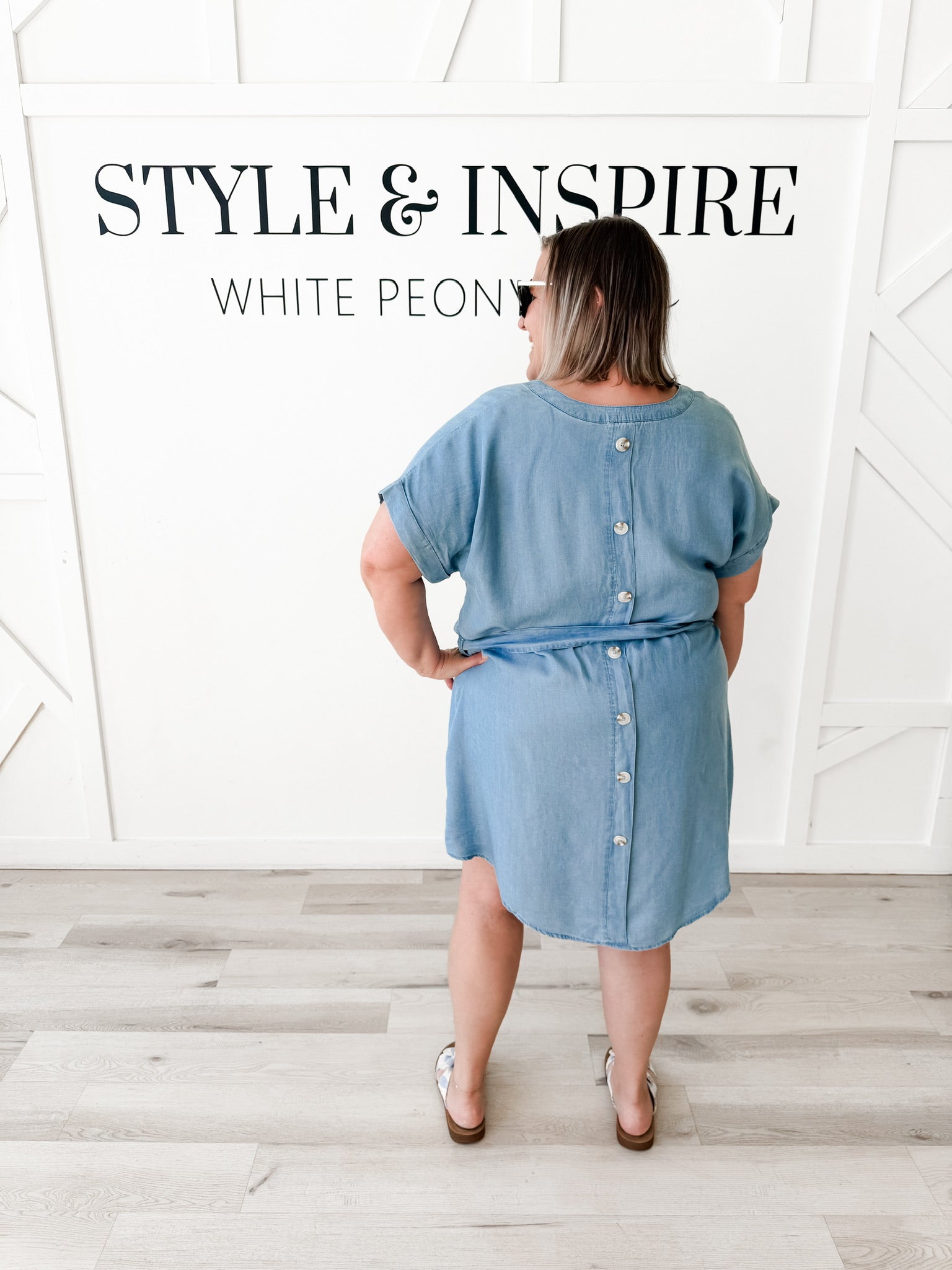 Ruth Belted Chambray Mini Shirt Dress *FINAL SALE*