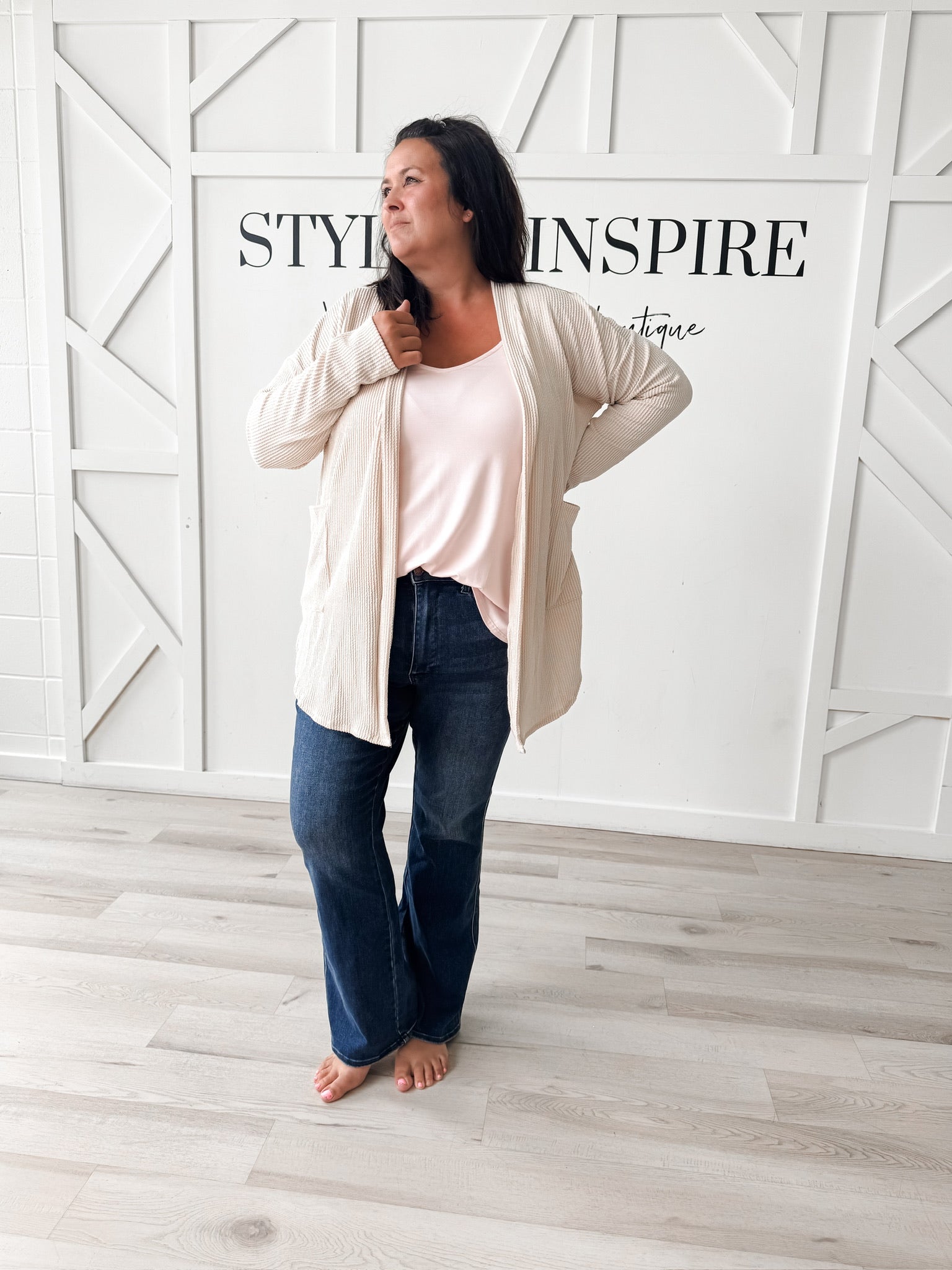 Gemini Urban Ribbed Open Cardigan