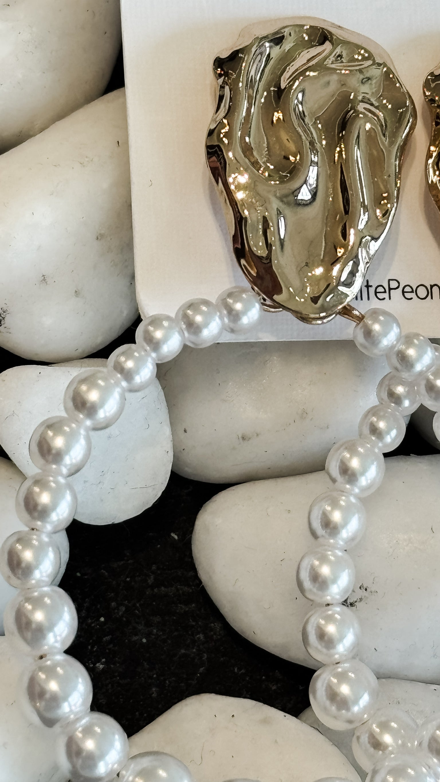 Statement Drop Pearl Hoop Earrings. *Final Sale*