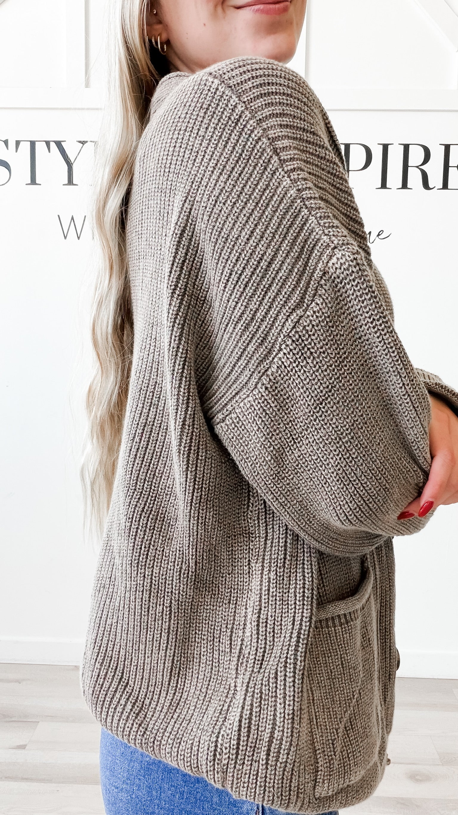 Tilly Washed Rib Button Cardigan