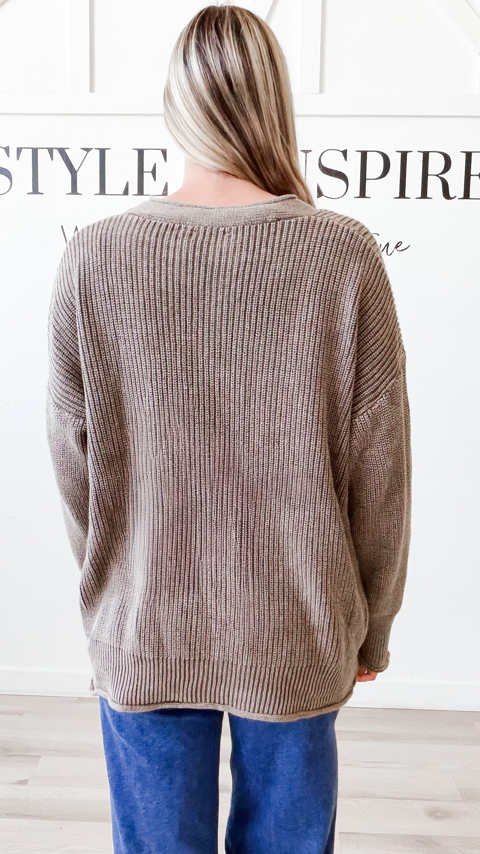 Tilly Washed Rib Button Cardigan