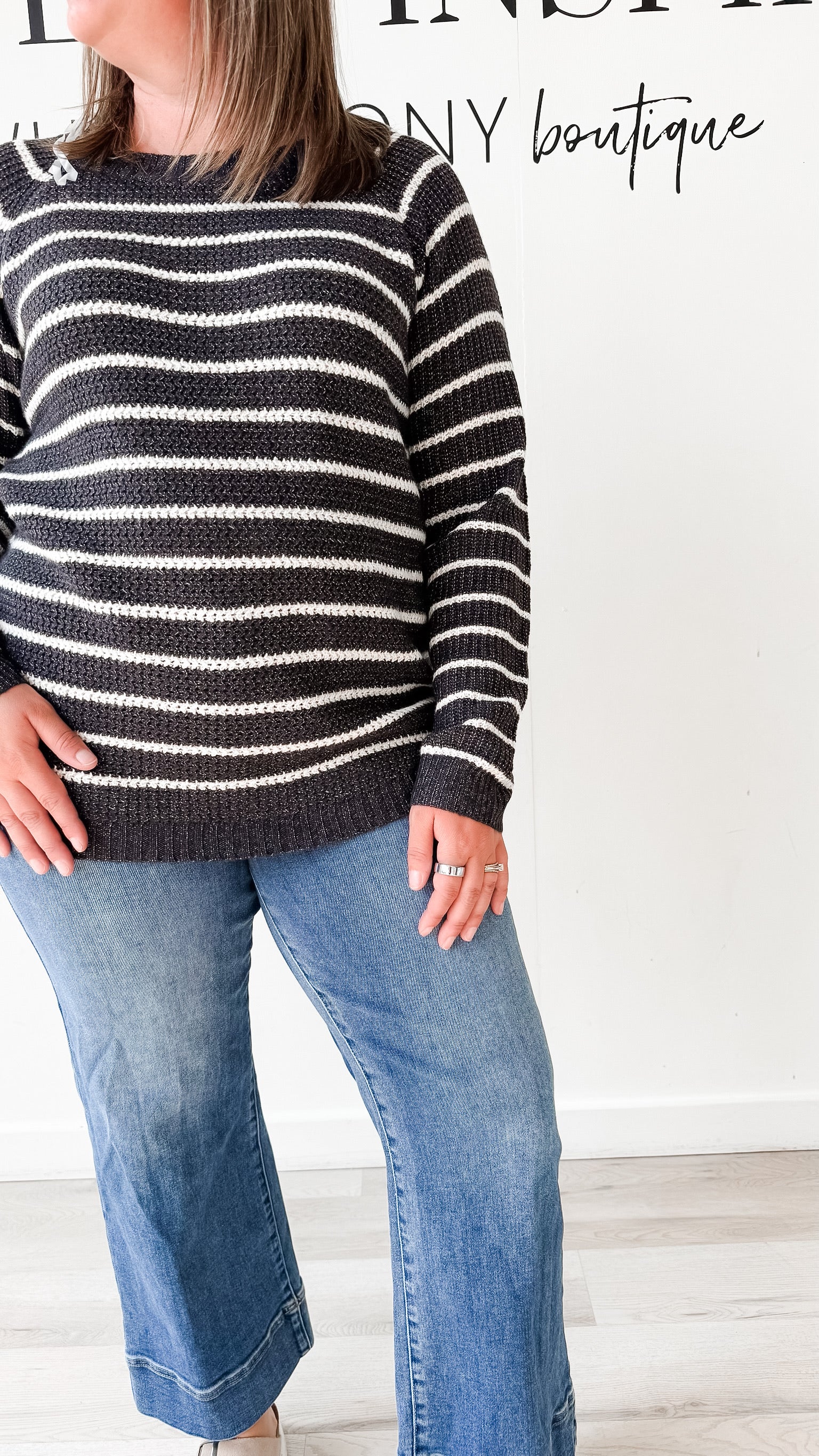 Libby Mini Waffle Striped Sweater
