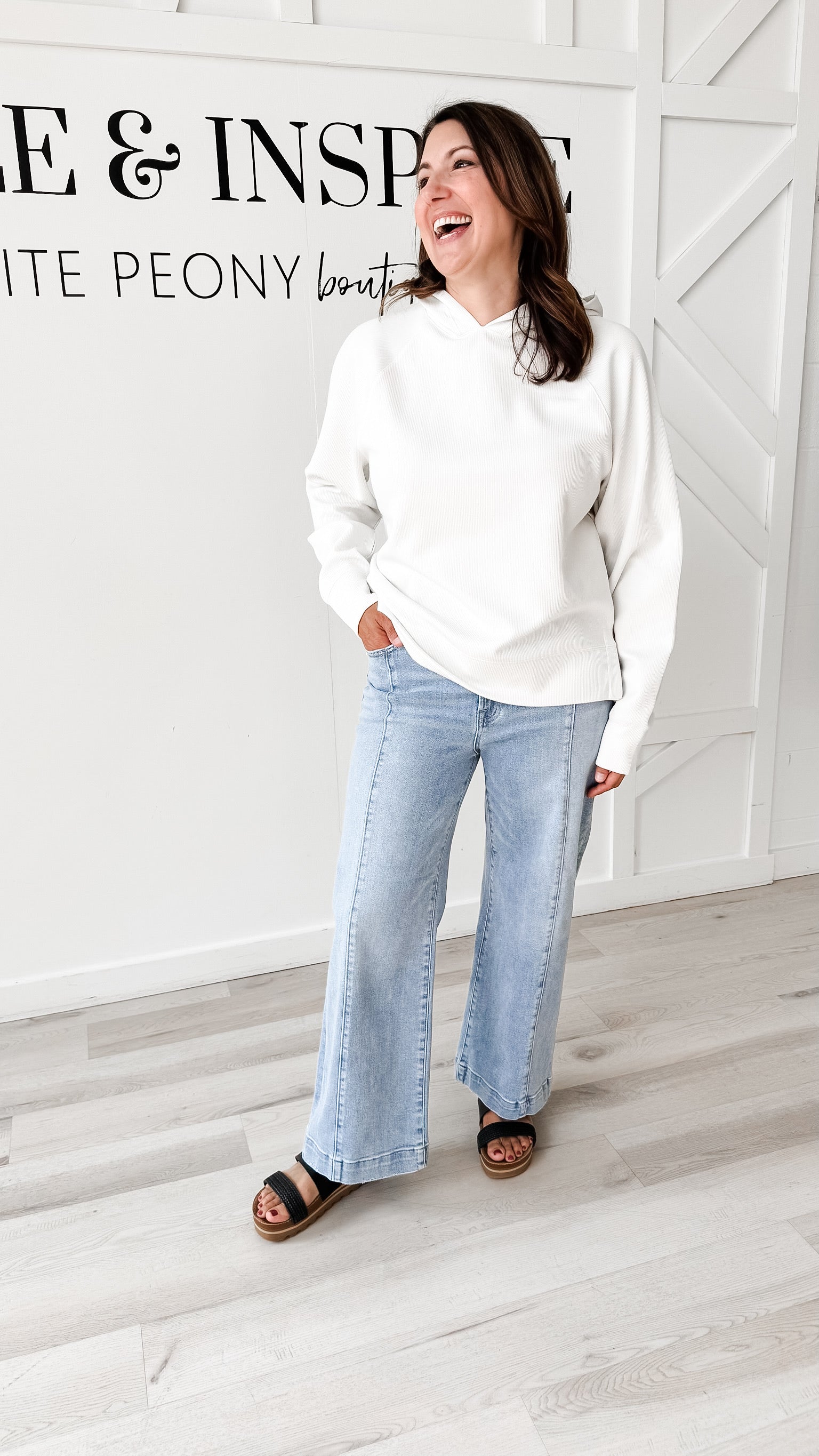 Carly Ribbed Side Vent Hoodie
