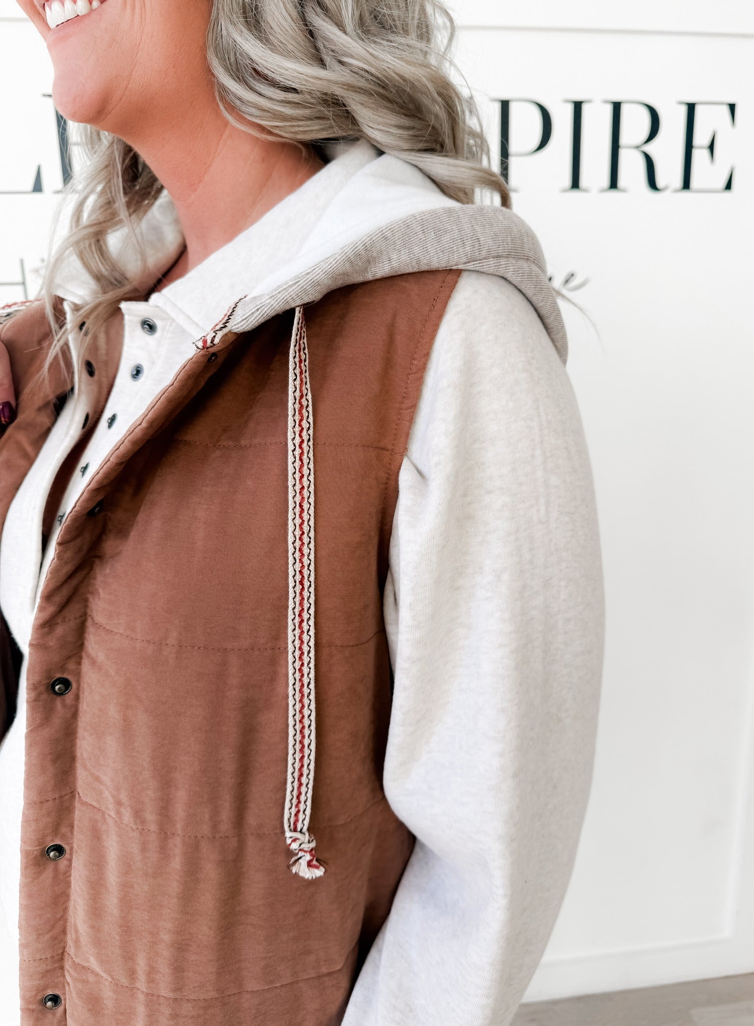 Miley Contrast Hooded Puffer Vest