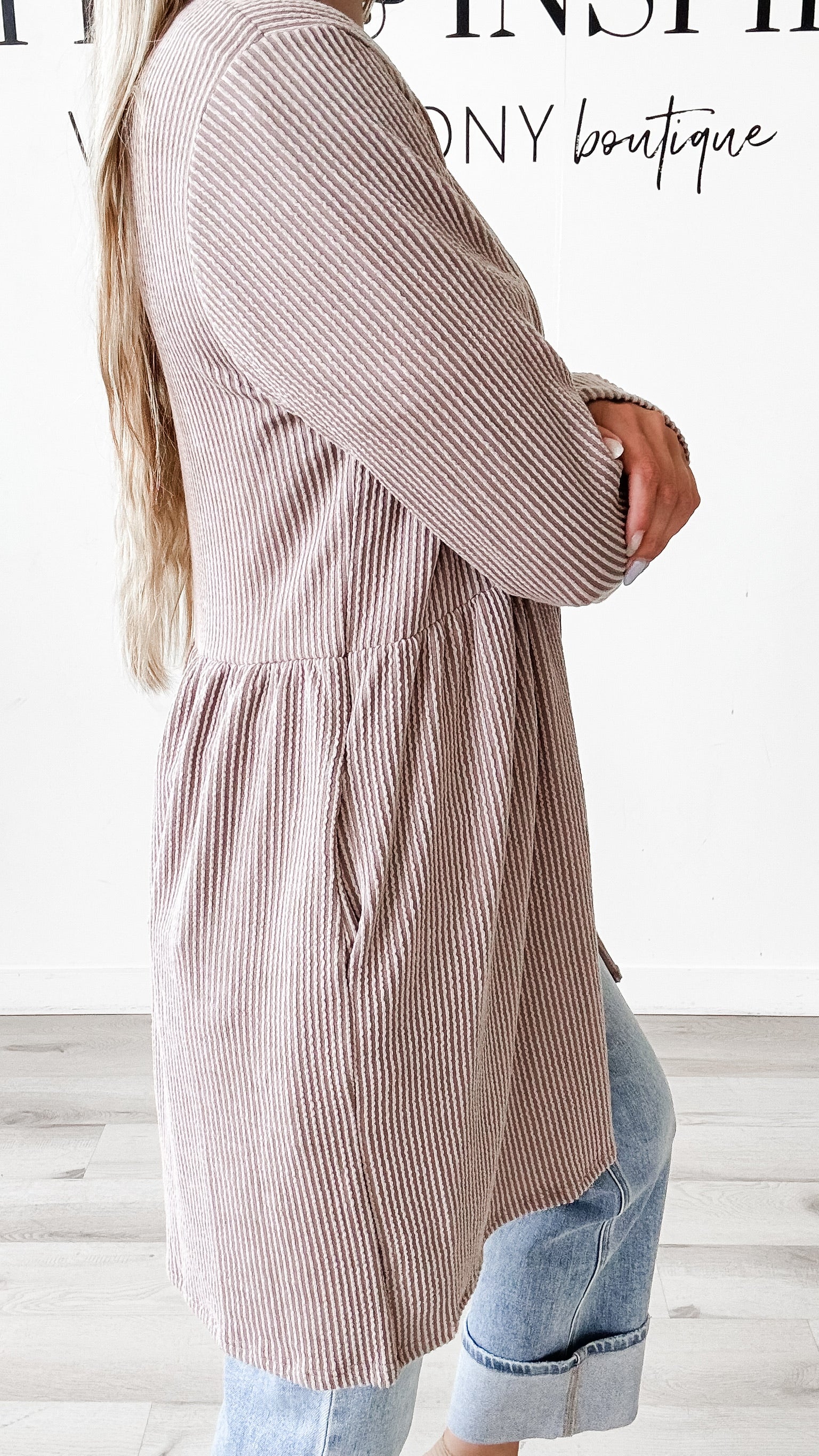 Laura Long Line Ribbed Cardigan