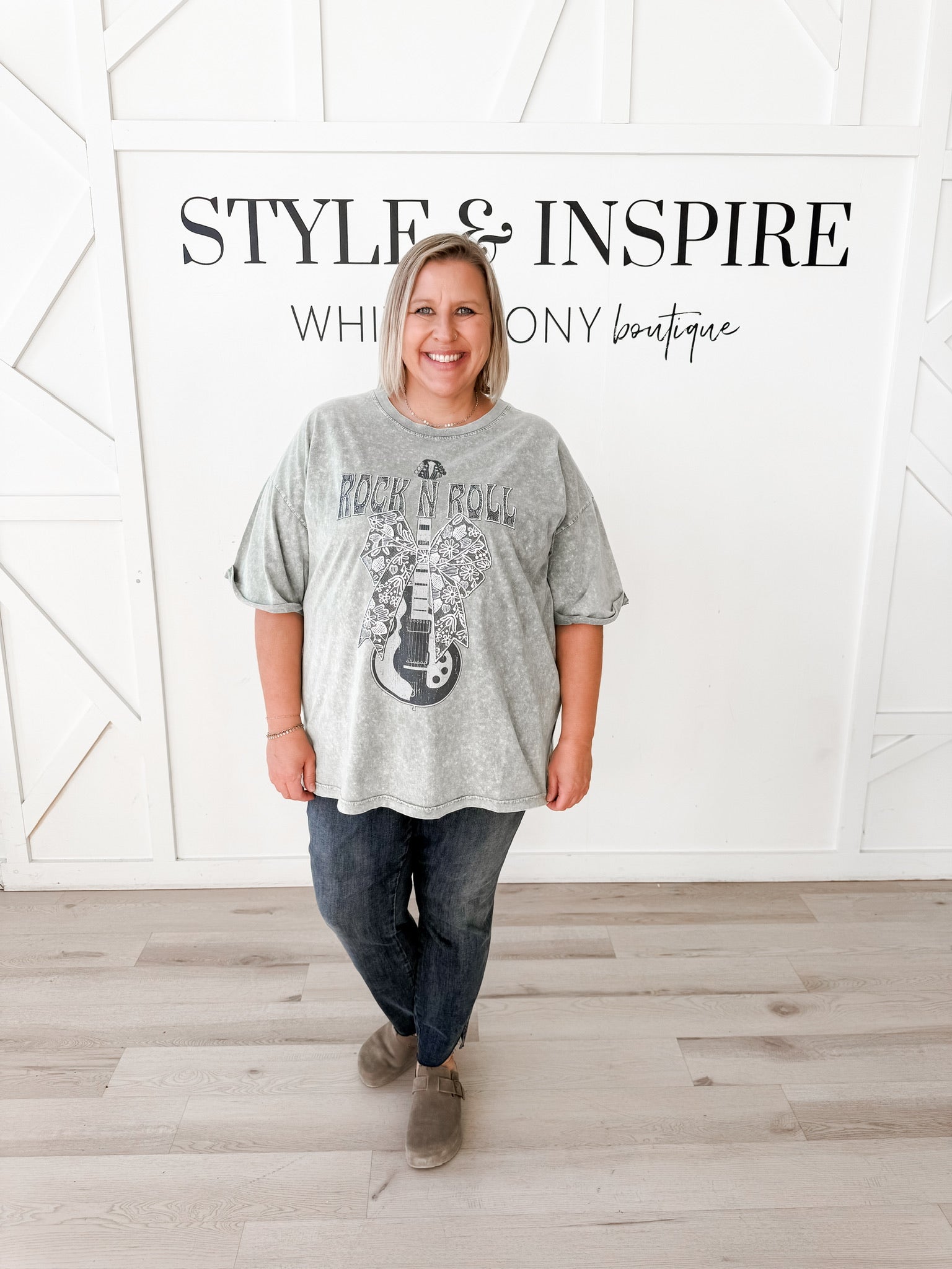 Lace Bow Rock N Roll Graphic Tee