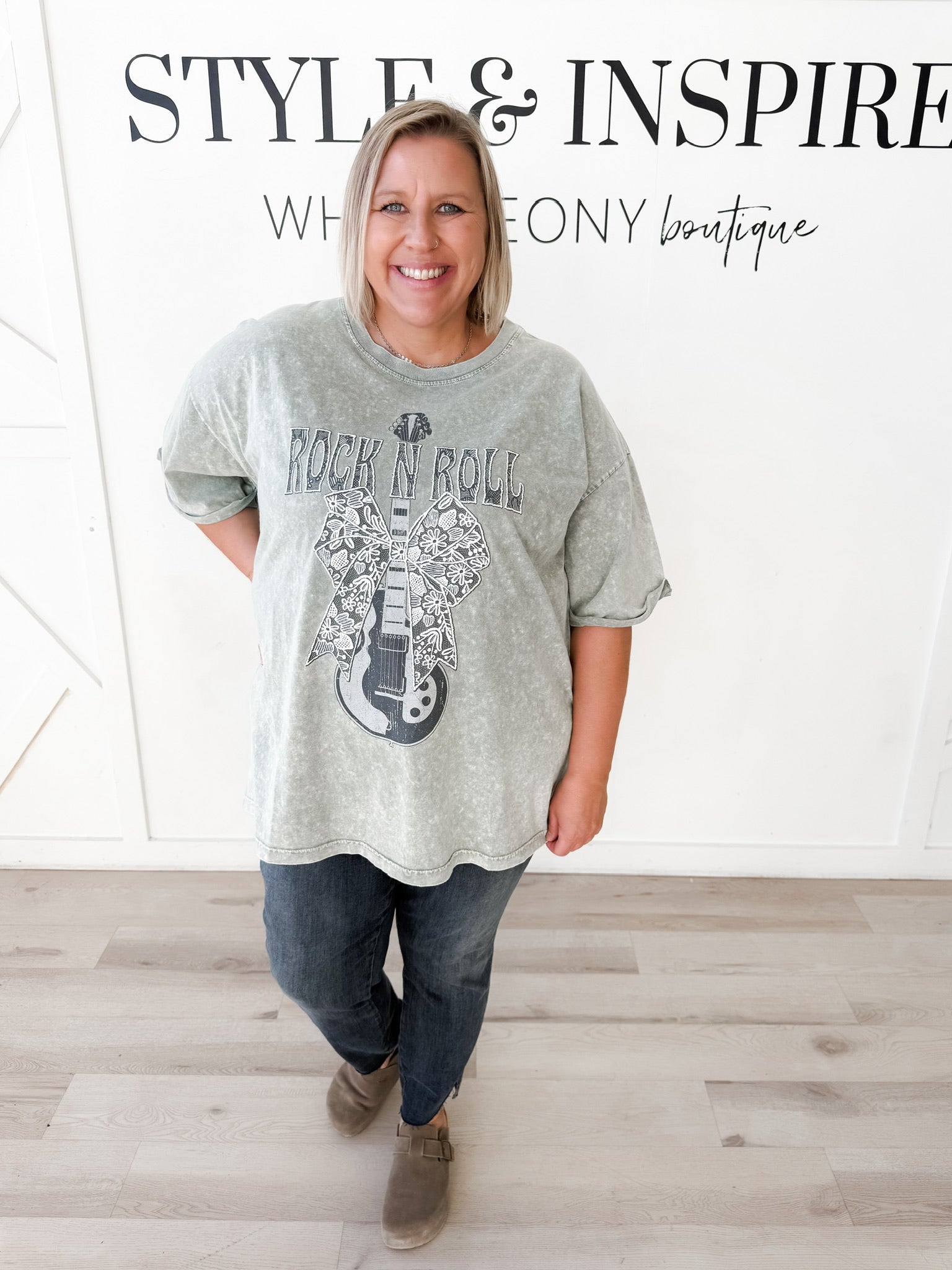 Lace Bow Rock N Roll Graphic Tee