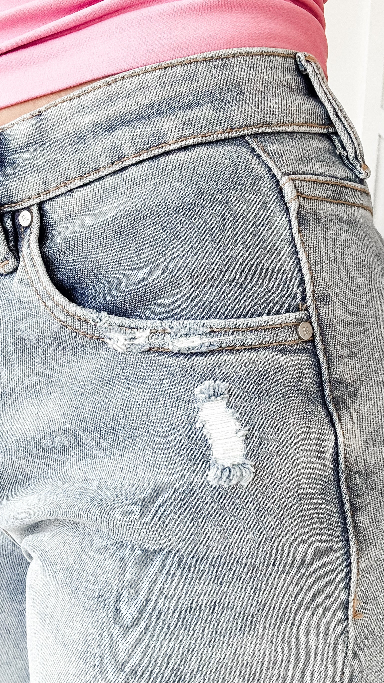 Risen MR TC Wide Leg Distressed Jeans