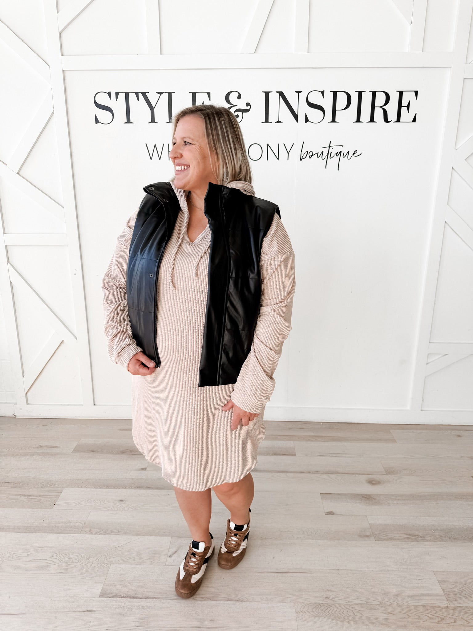 Trudy Quilted Faux Leather Vest
