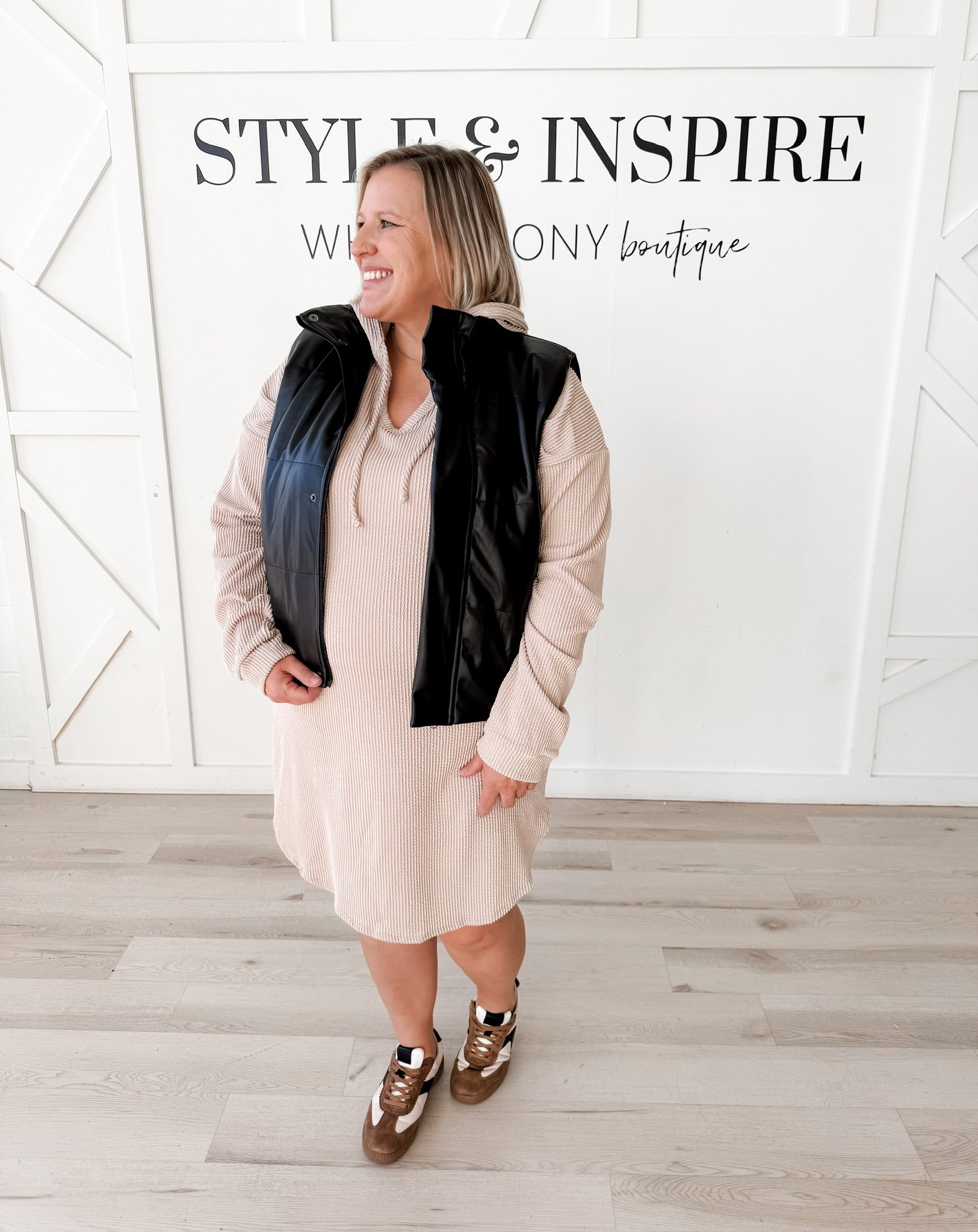 Trudy Quilted Faux Leather Vest