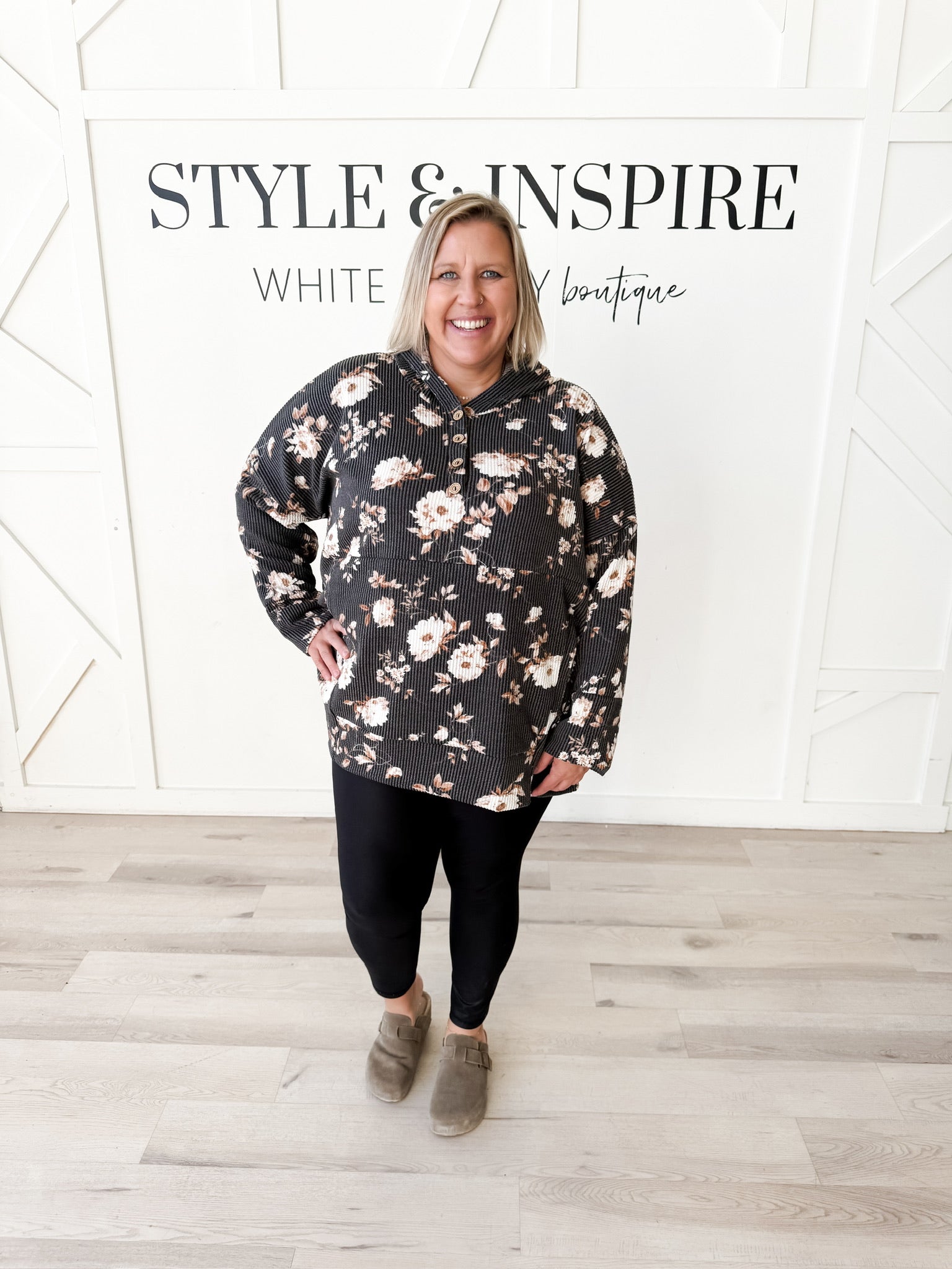 Rebecca Floral Ribbed Top