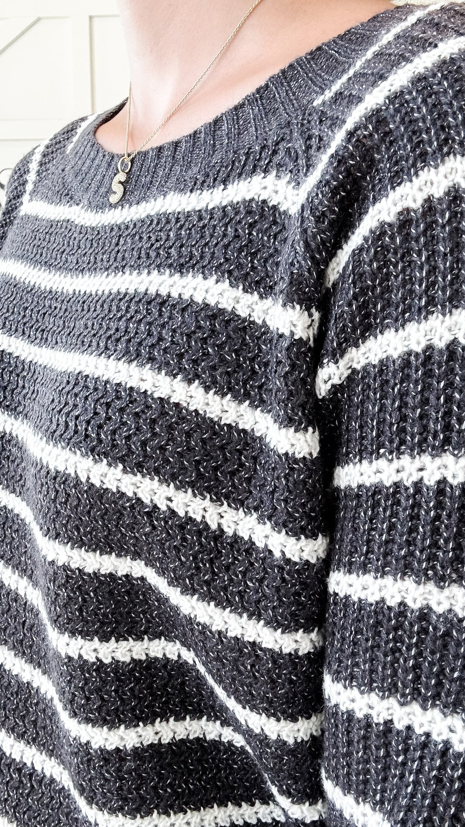 Libby Mini Waffle Striped Sweater