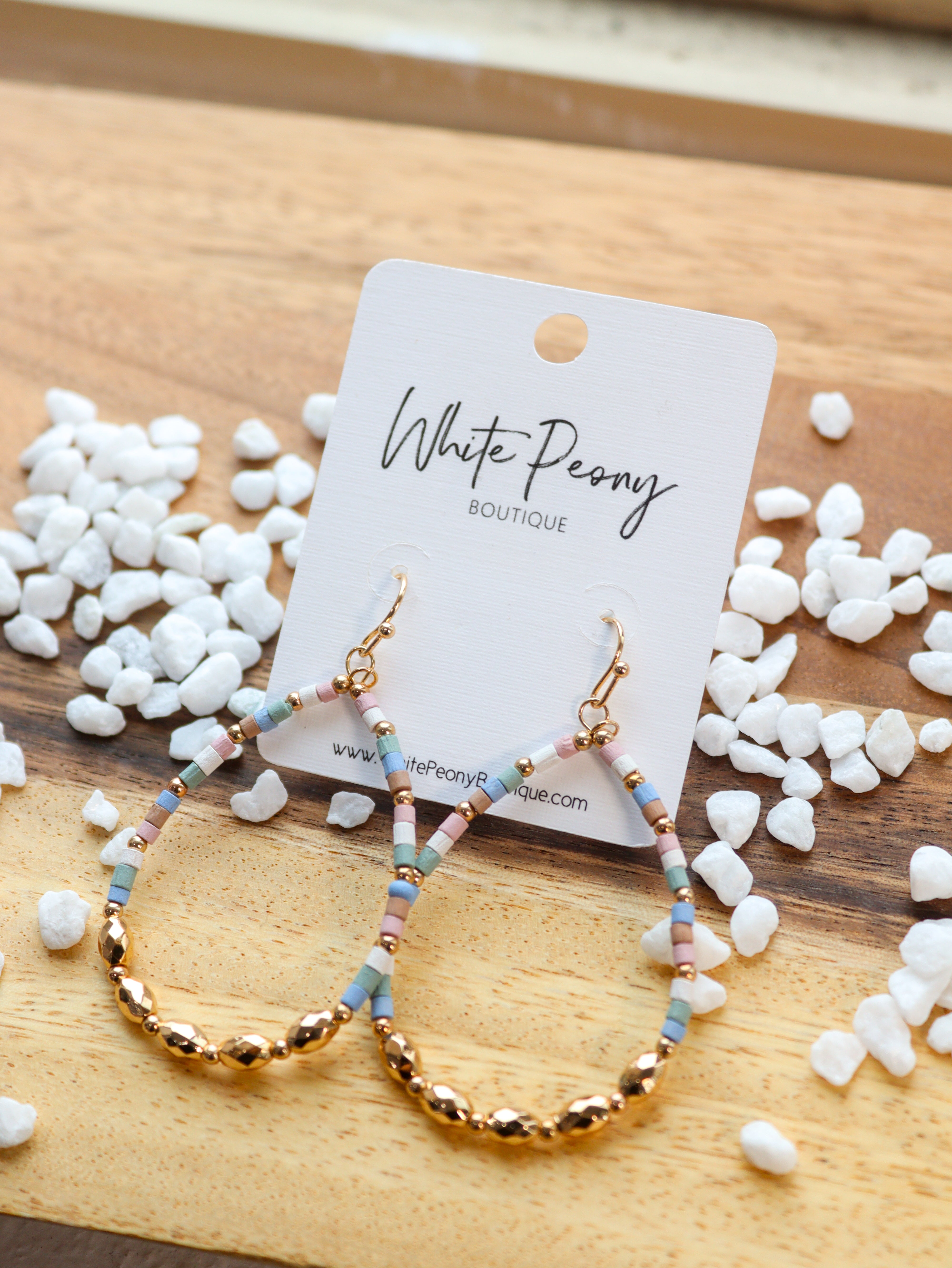 Pastel and Gold Prism Open Hoop Earring *Final Sale*