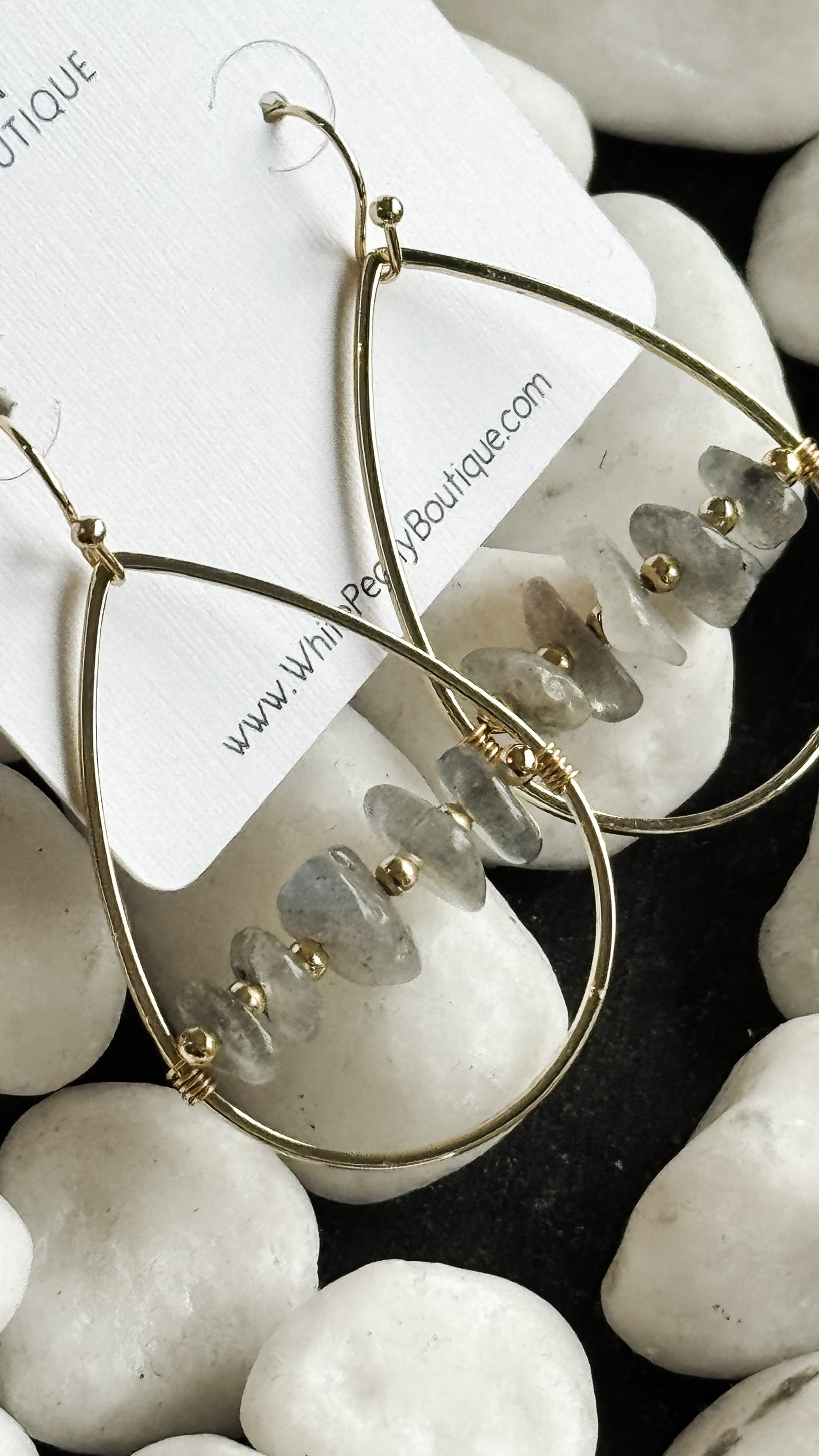 Teardrop Chip Earrings  *Final Sale*