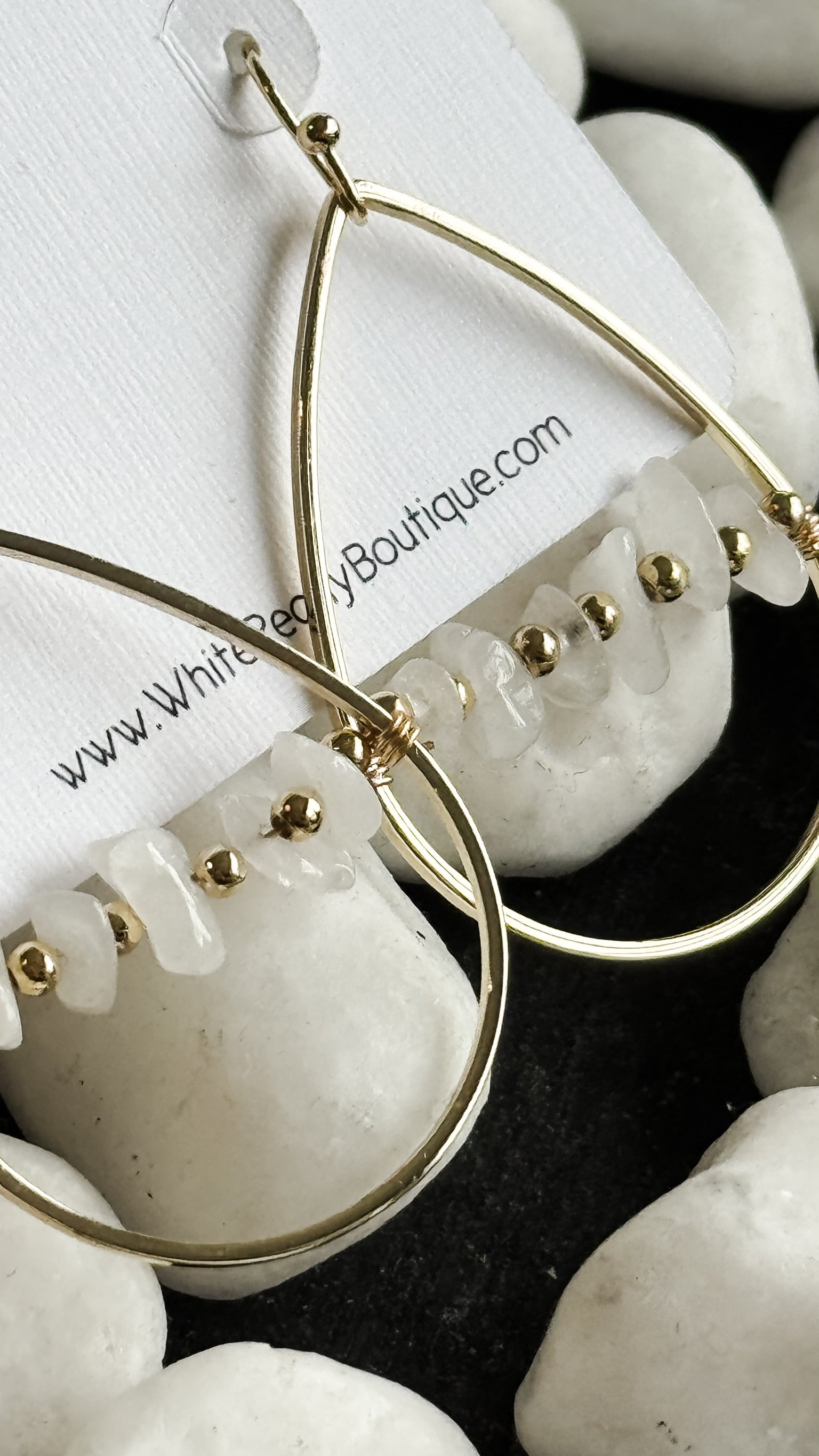 Teardrop Chip Earrings  *Final Sale*