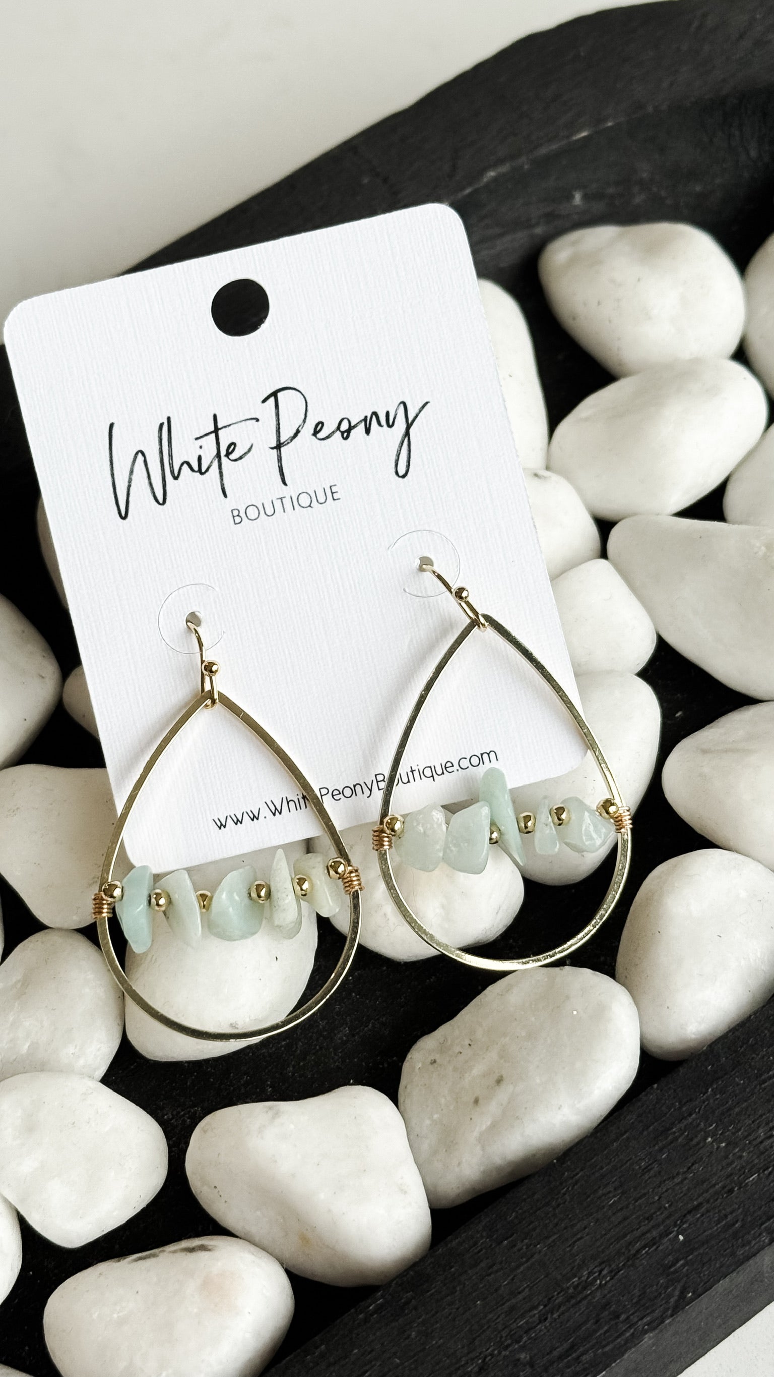 Teardrop Chip Earrings  *Final Sale*