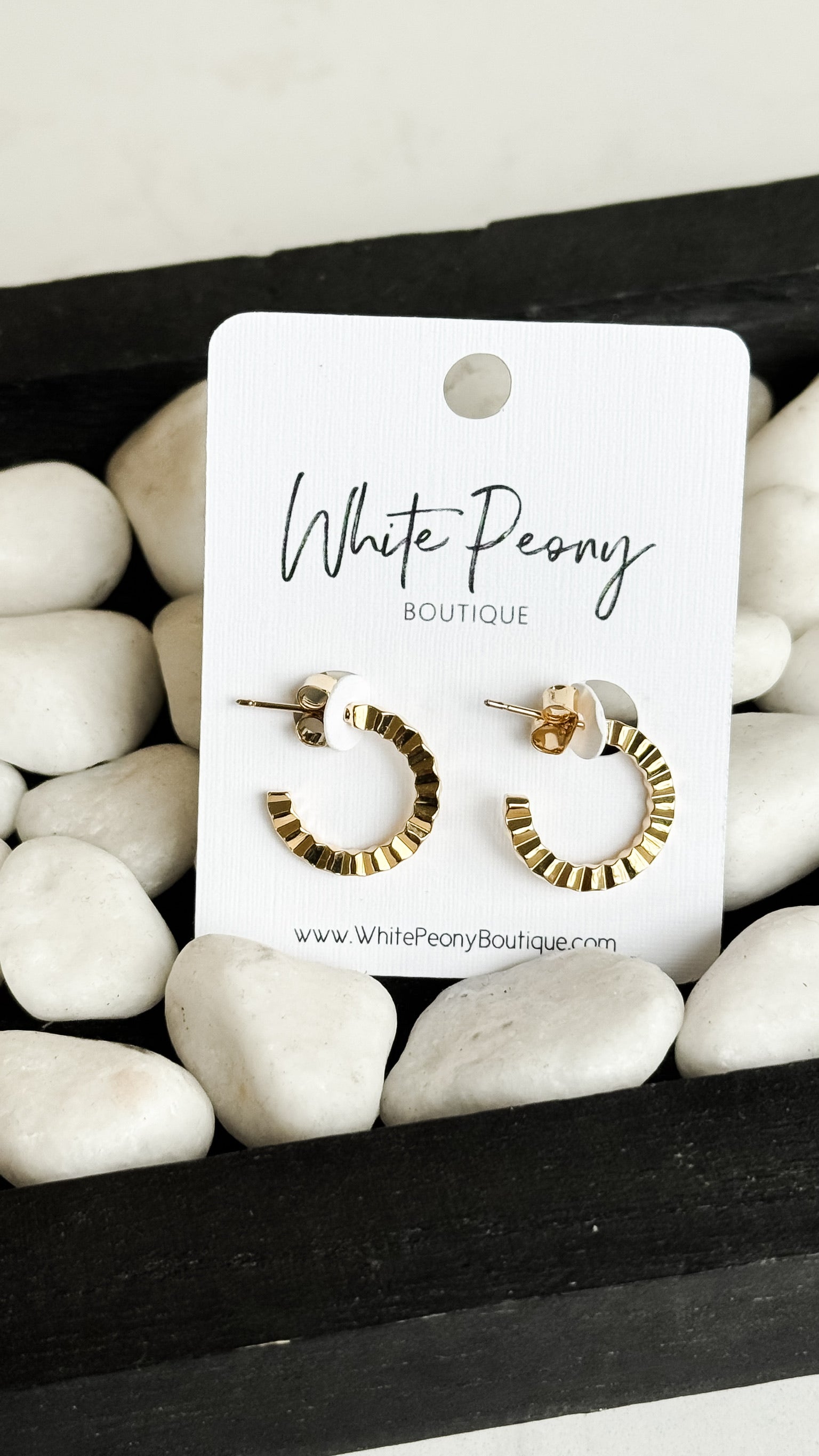 Ribbed Gold Hoops. *Final Sale*