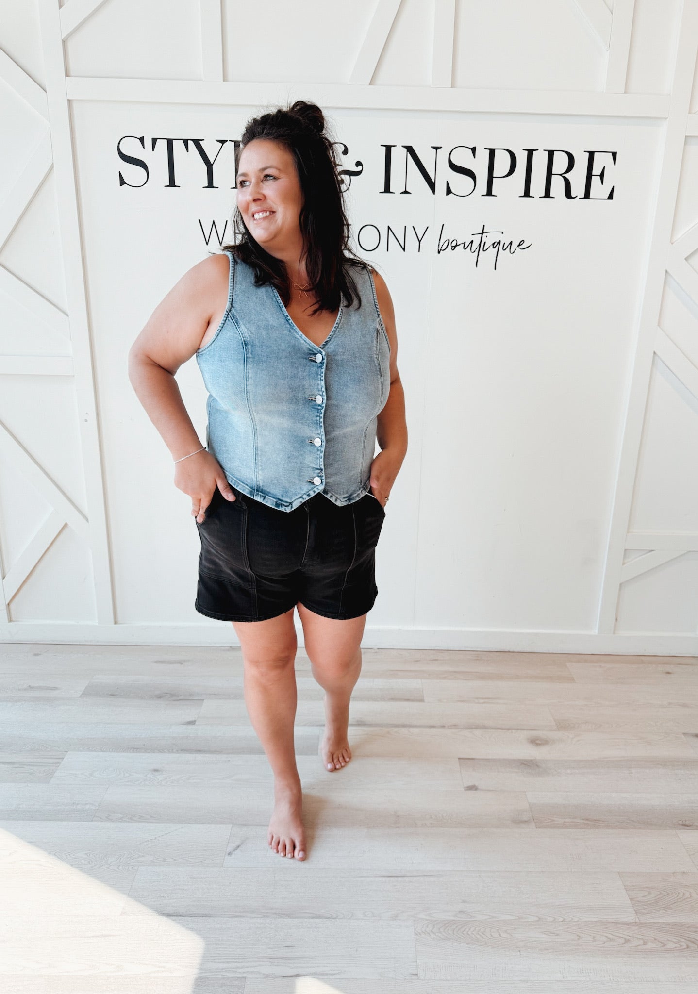 Janet V-Neck Button Down Vest *FINAL SALE*