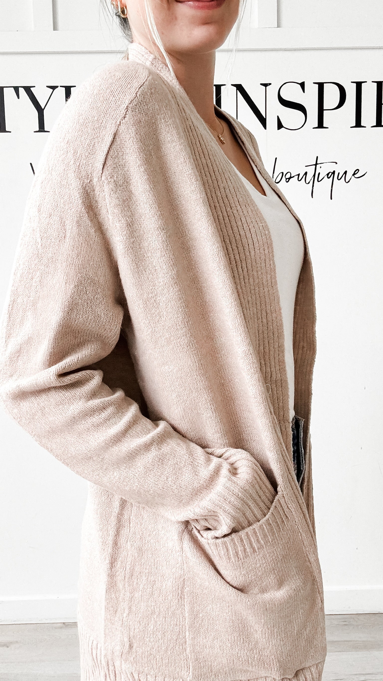 Bethany Ribbed Trim Cardigan