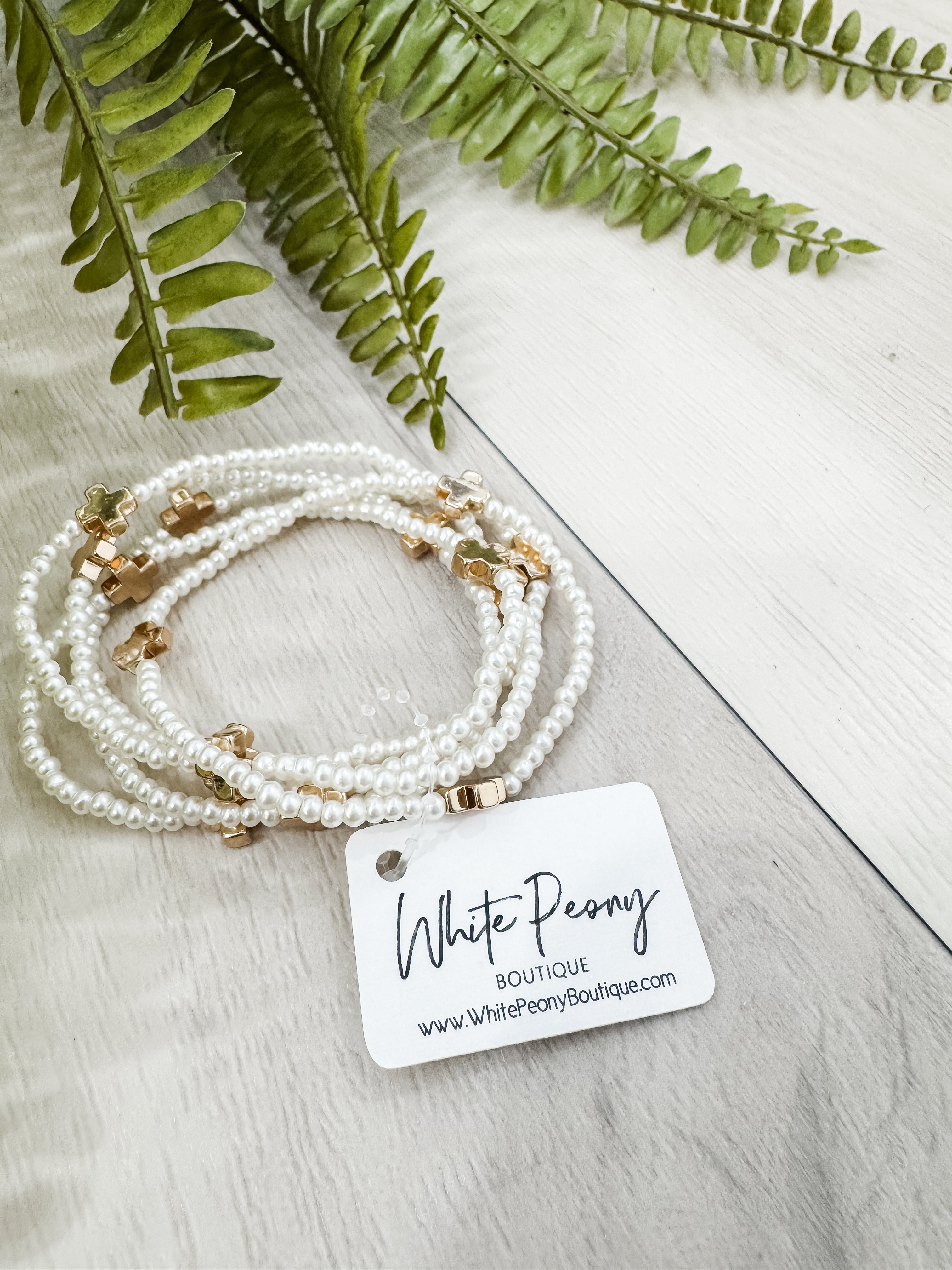 Delicate Pearl and Cross Bead Bracelets. *Final Sale*