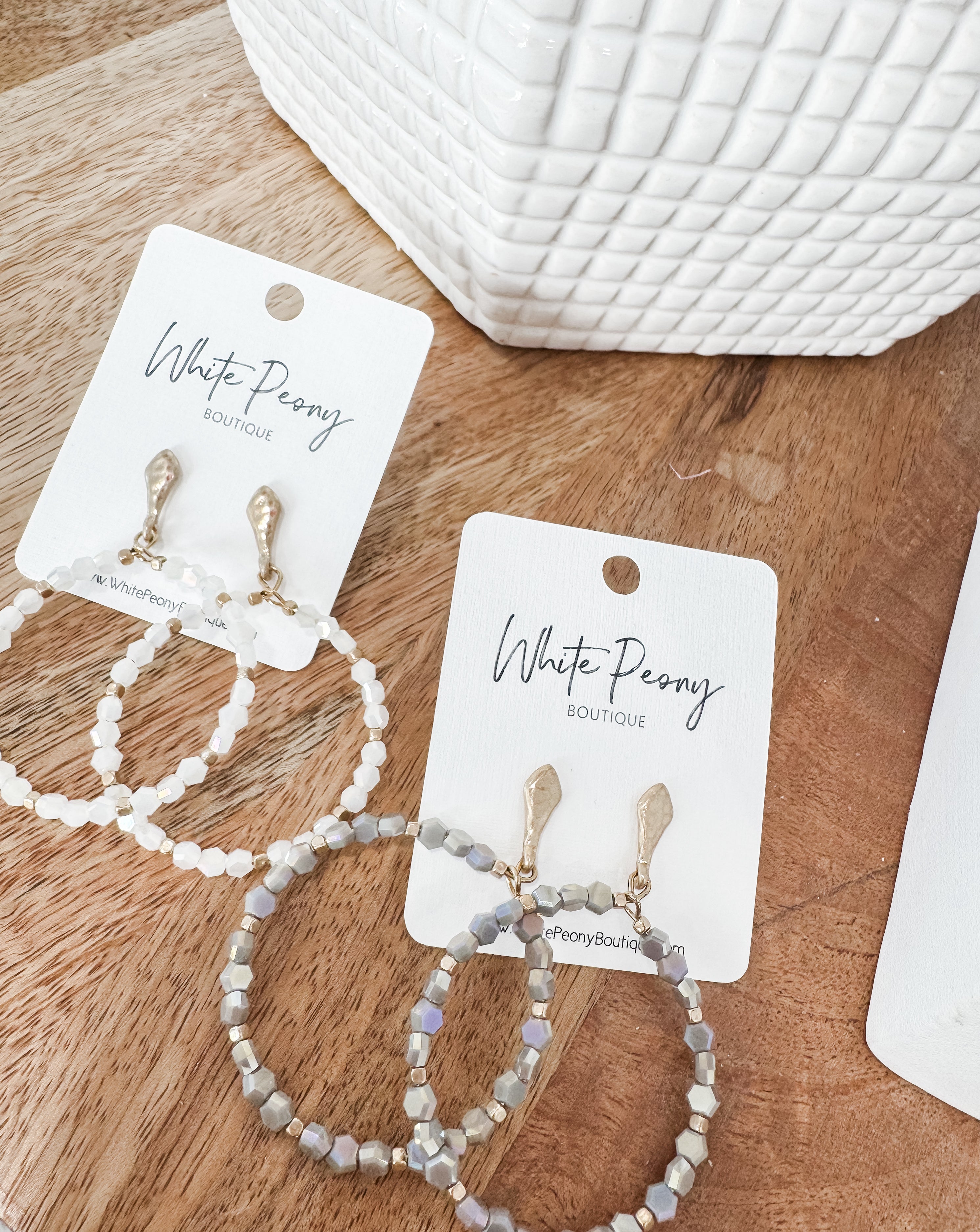 Post Earrings with Beaded Circles. *Final Sale*