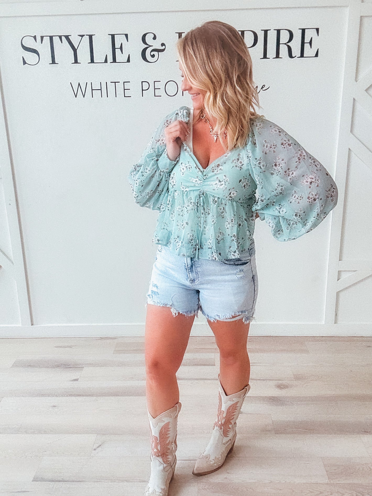 Elaine Floral Babydoll Top