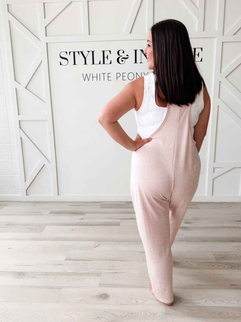 Trudy Spaghetti Strap Ribbed Jumpsuit