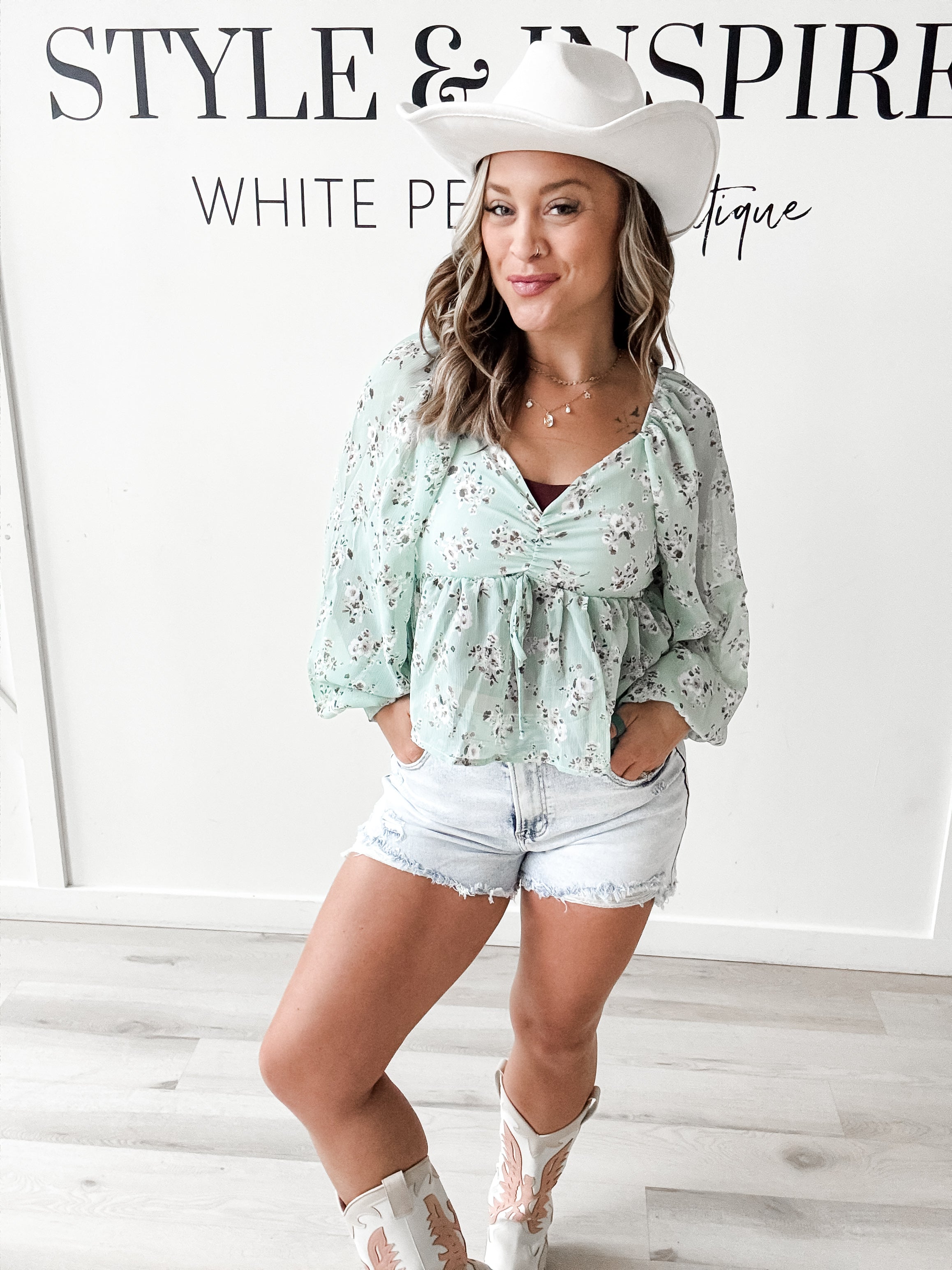 Elaine Floral Babydoll Top