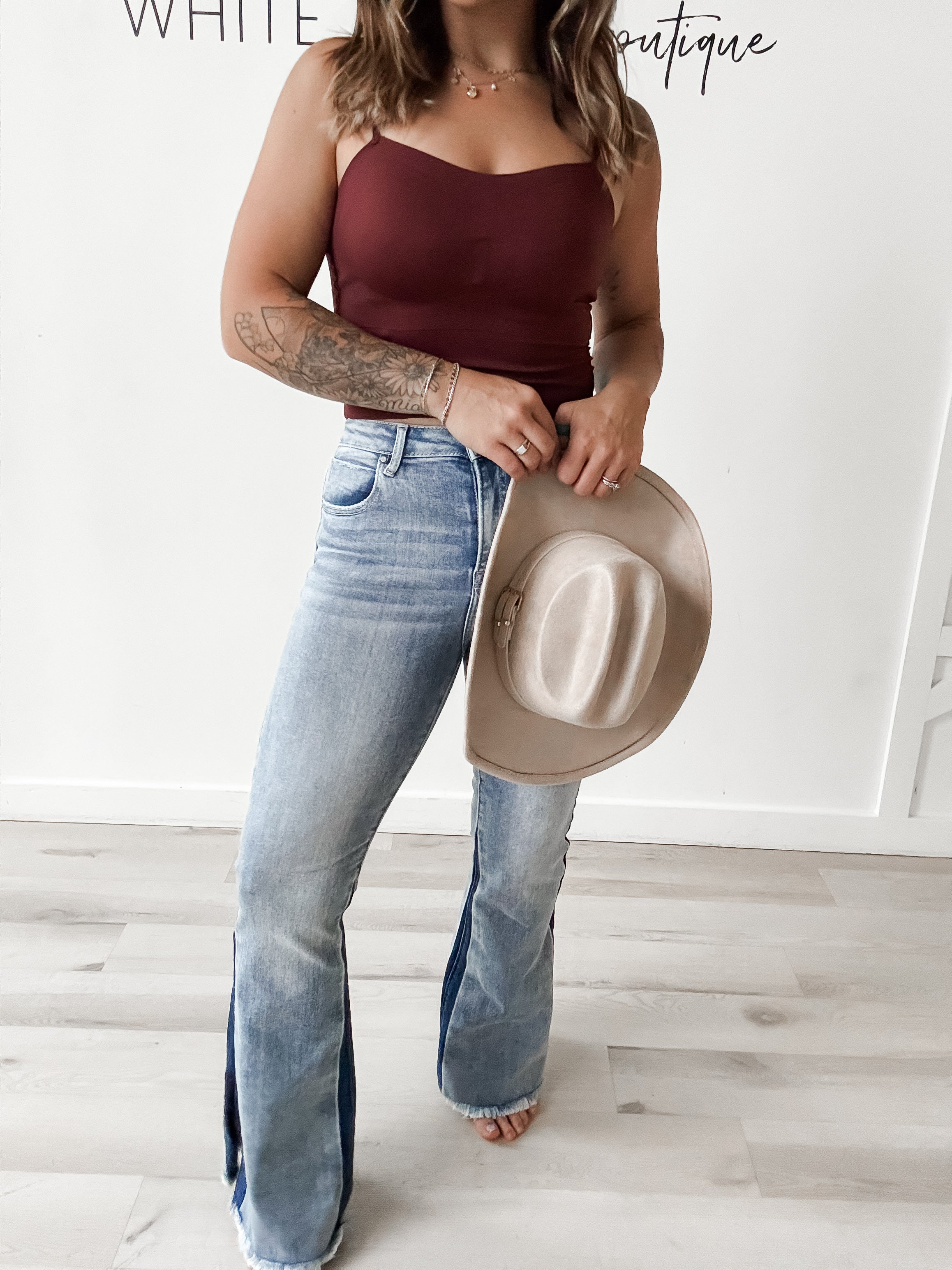 Risen Side Shadow Slit Flare Jean