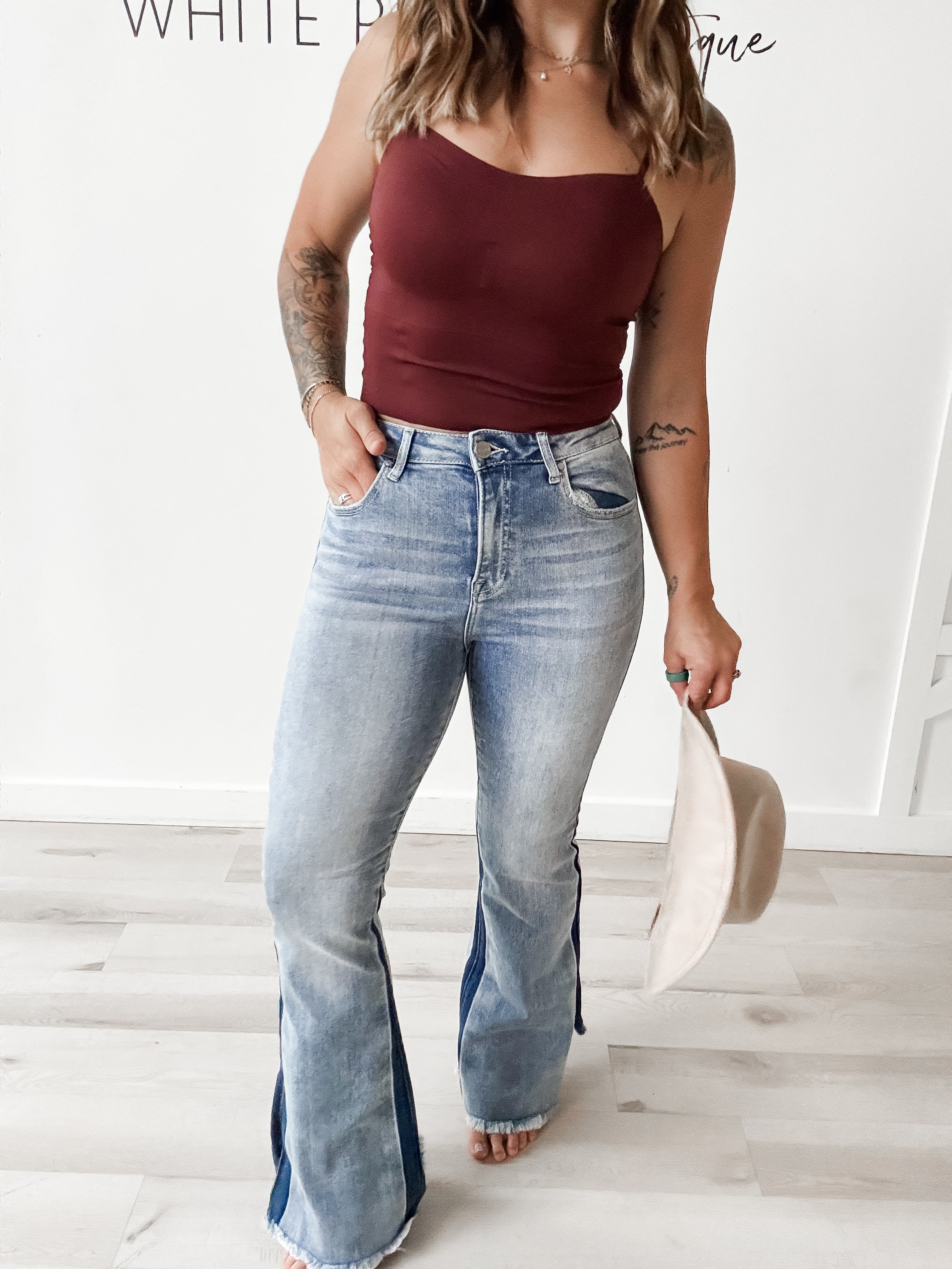 Risen Side Shadow Slit Flare Jean